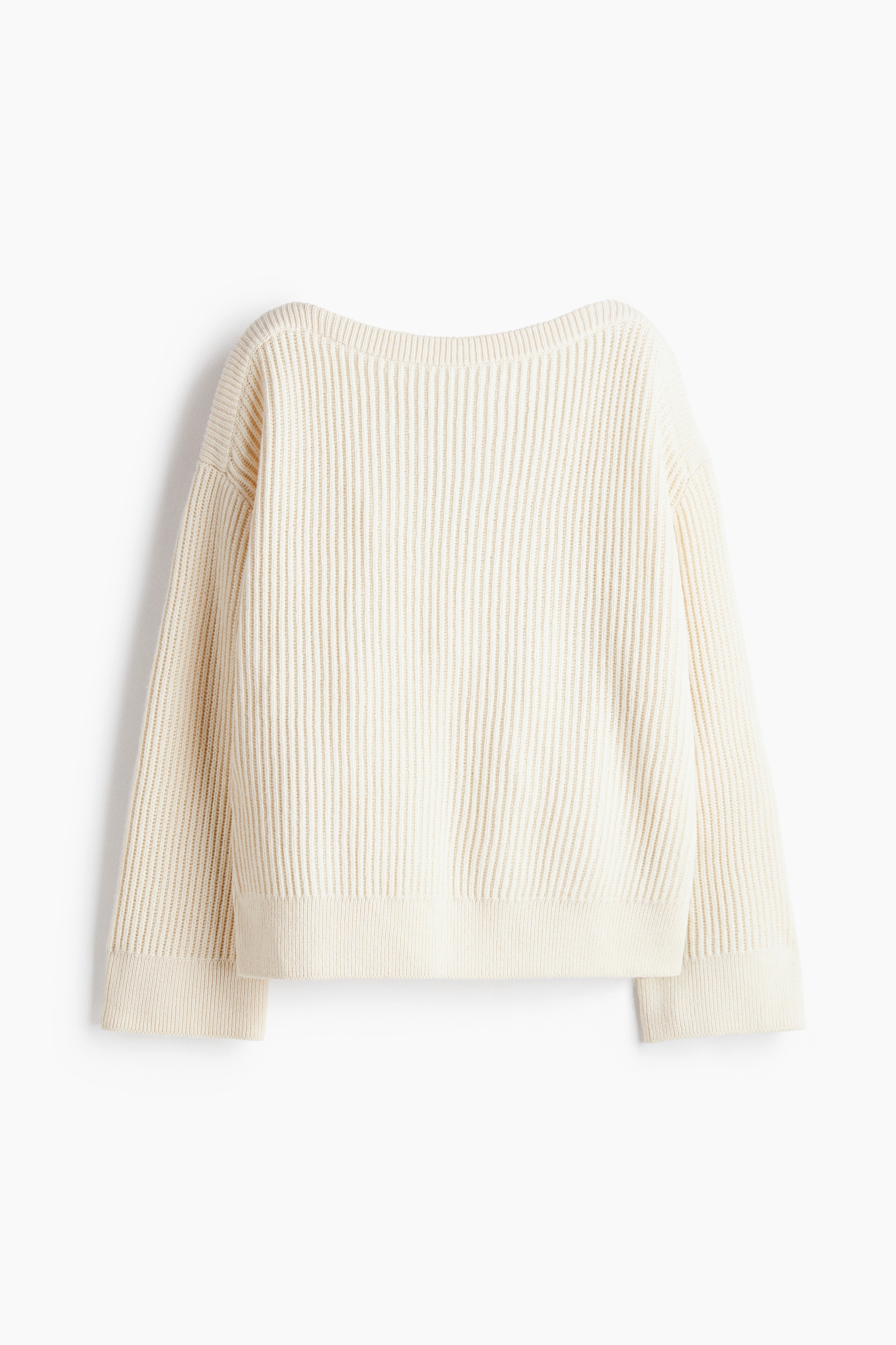 Oversized Wool-Blend Sweater - Cream/Navy blue