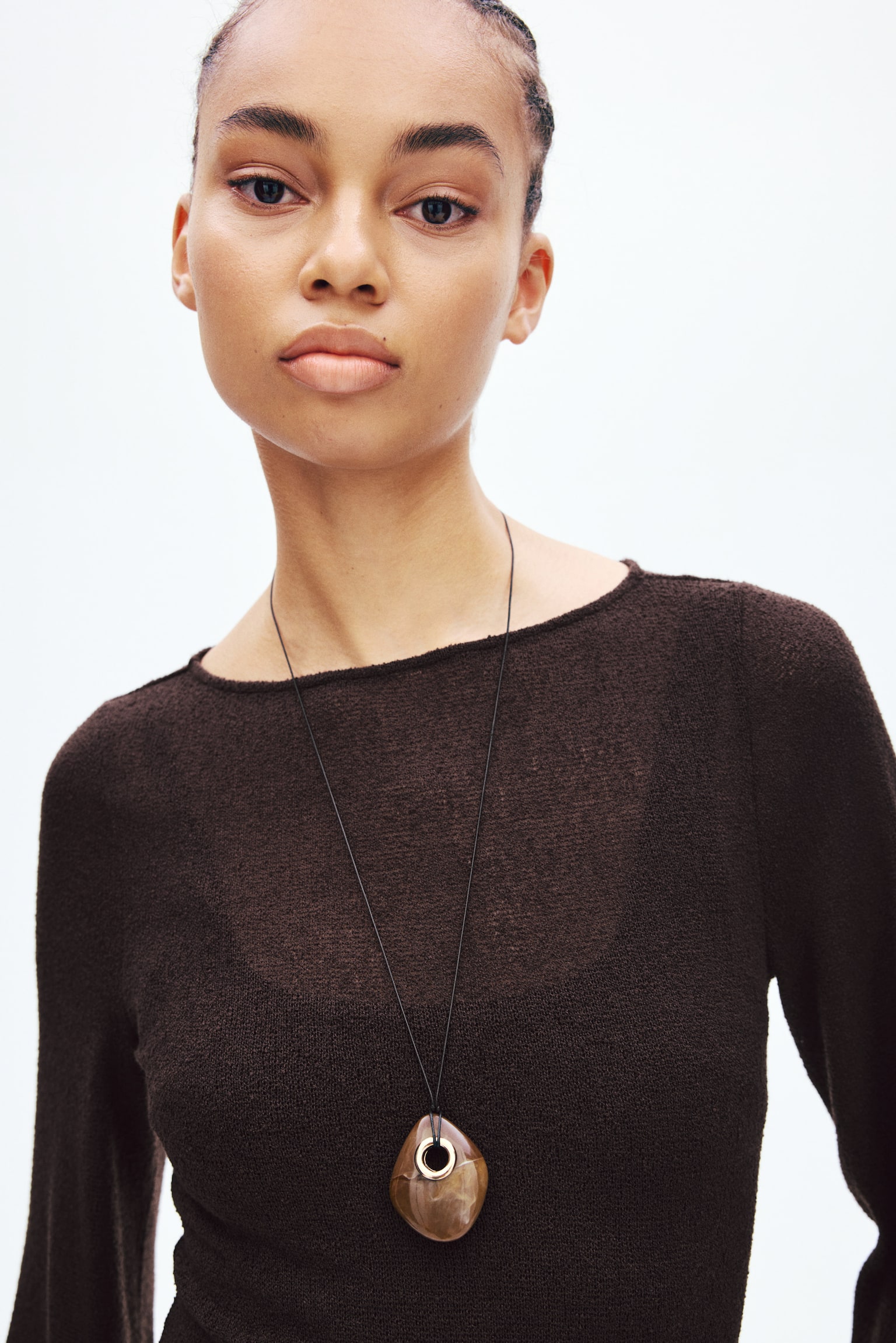 Женское платье H&M Tie-Detail, цвет: Тёмный коричневый — фото 4