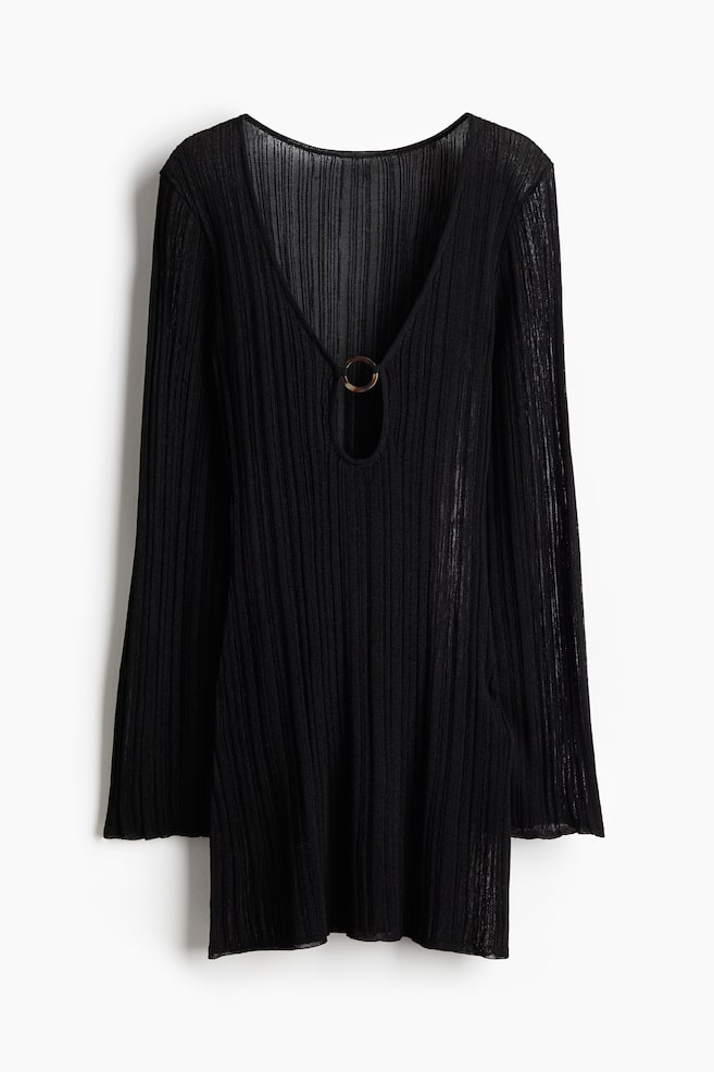 Rib-knit beach dress - Black - 1