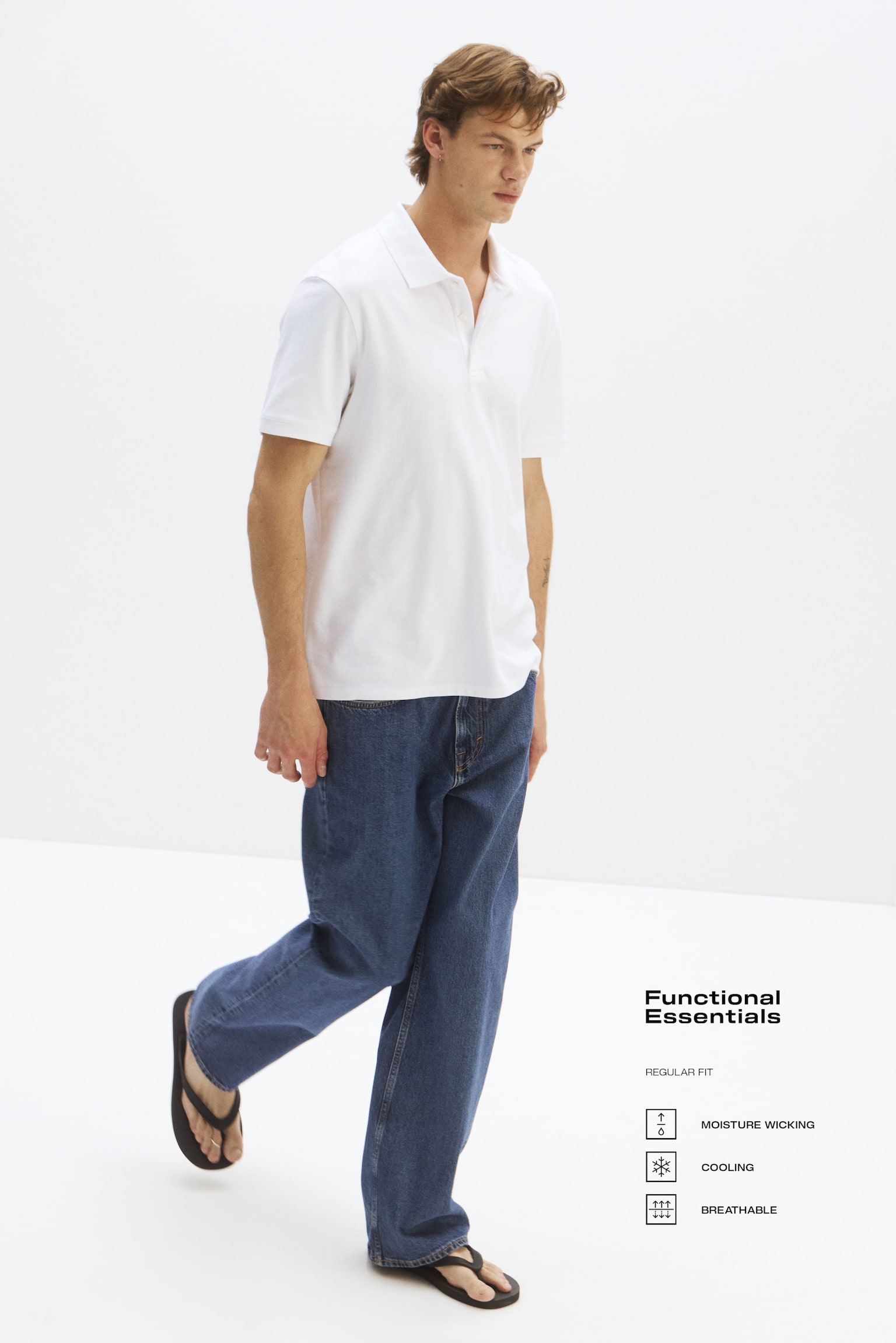 Cooling Regular Fit Polo shirt - White - 1