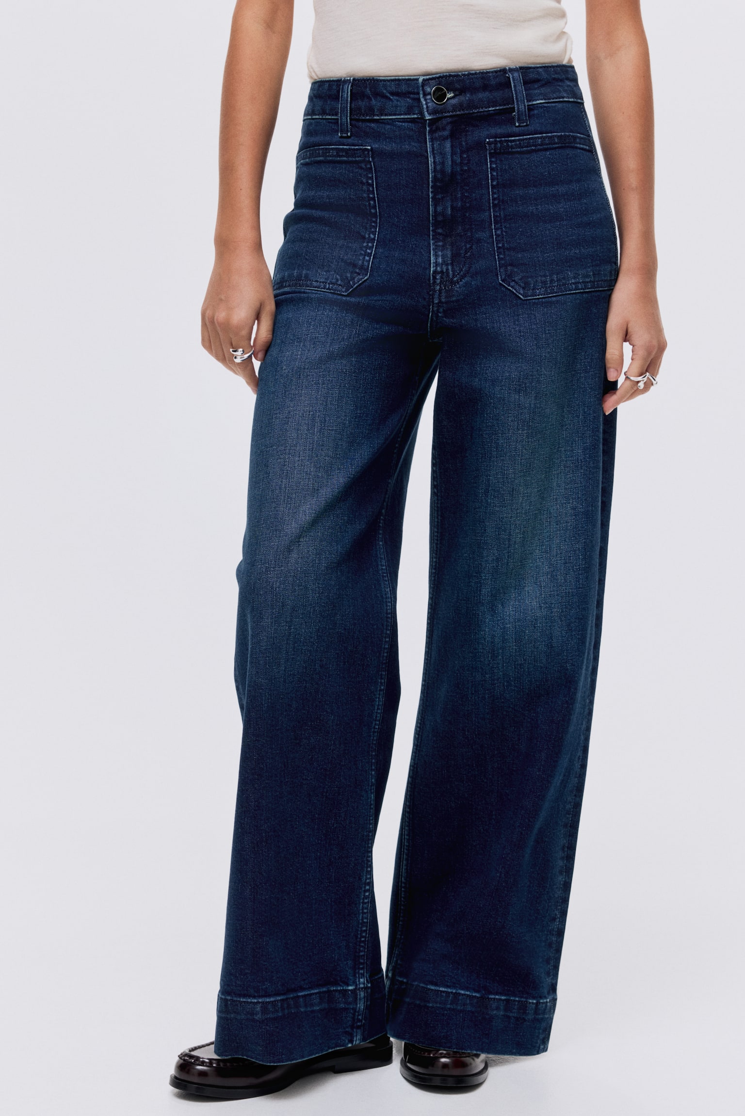 Wide High Jeans - Bleu denim délavé/Bleu denim/Bleu denim foncé/Blanc - 3