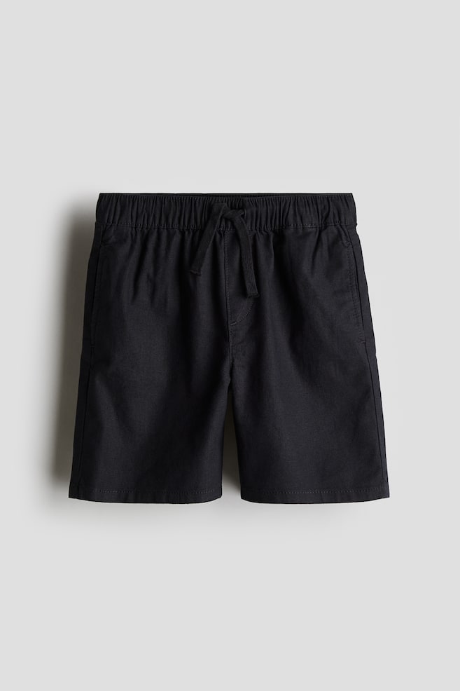 Shorts aus Leinenmix - Schwarz - 1