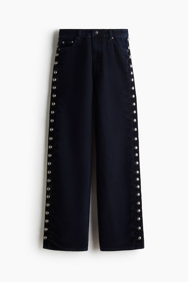 Studded Jeans - Dark denim blue - 1