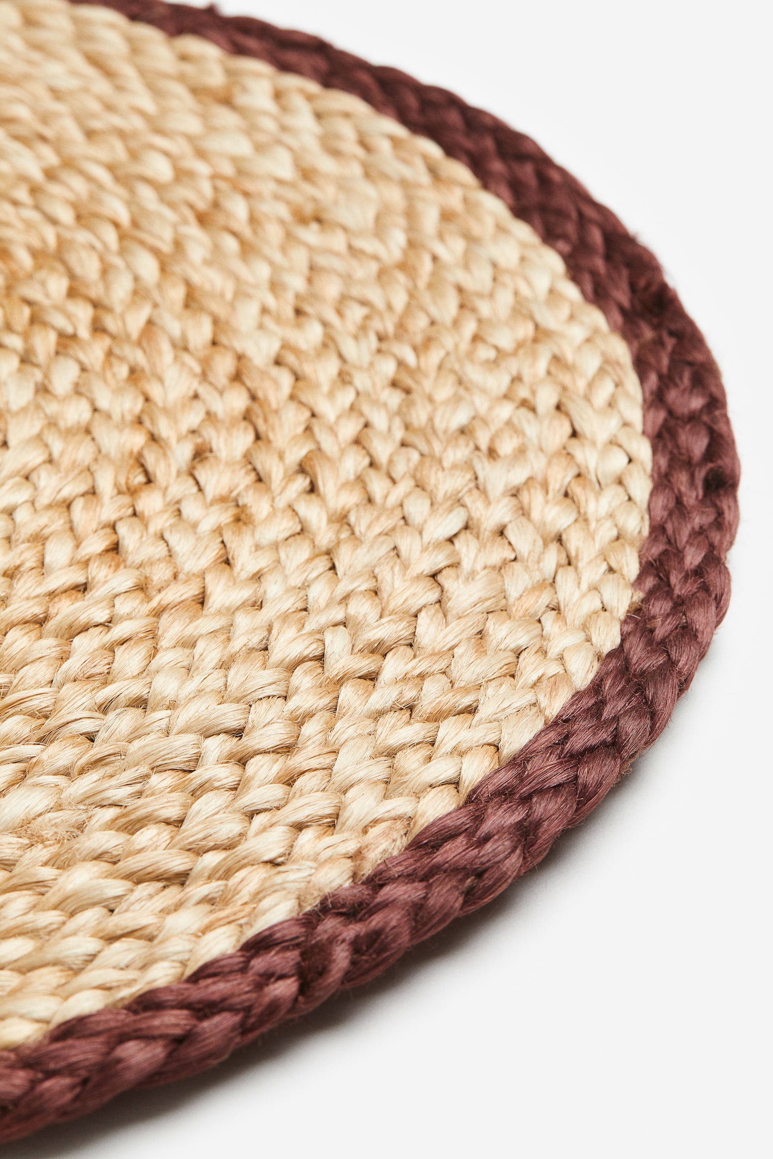 Set de table rond en jute - Beige/marron - 3