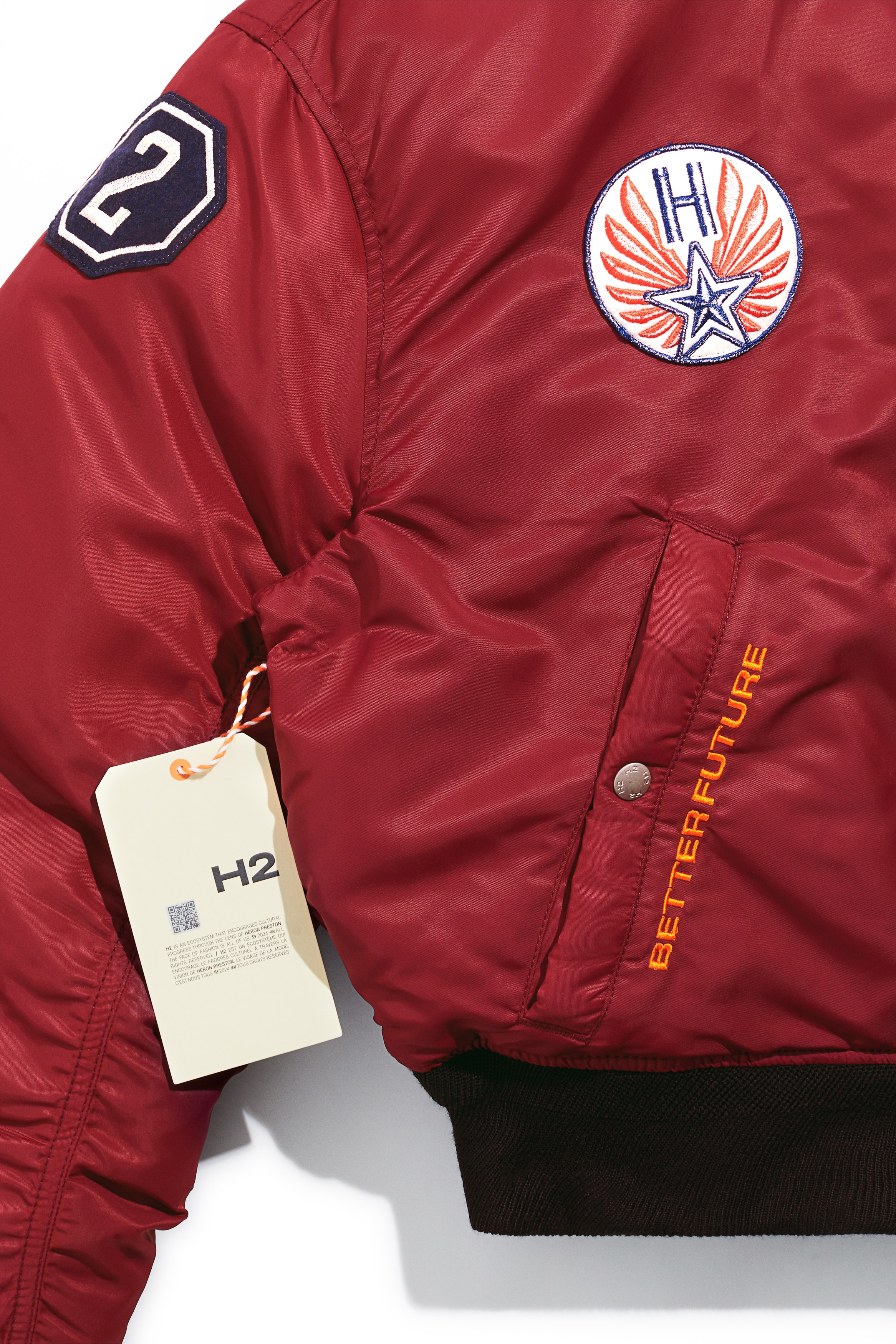 極美品】Burberry ロゴ ブルゾン 赤×白 ジャケット メンズ 中綿