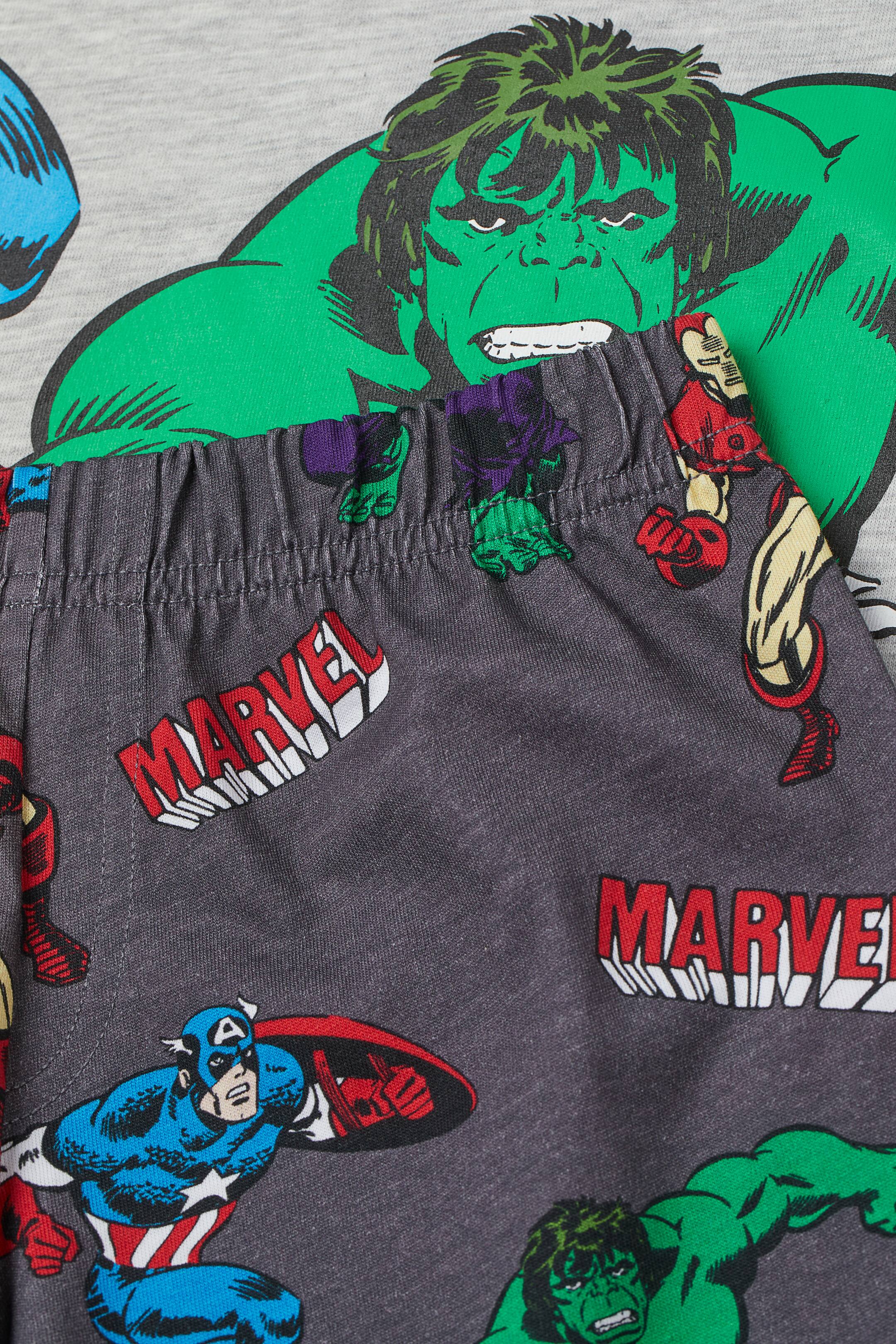 View larger image: Printed pyjamas - Light grey marl/Marvel - Kids | H&M IN 2