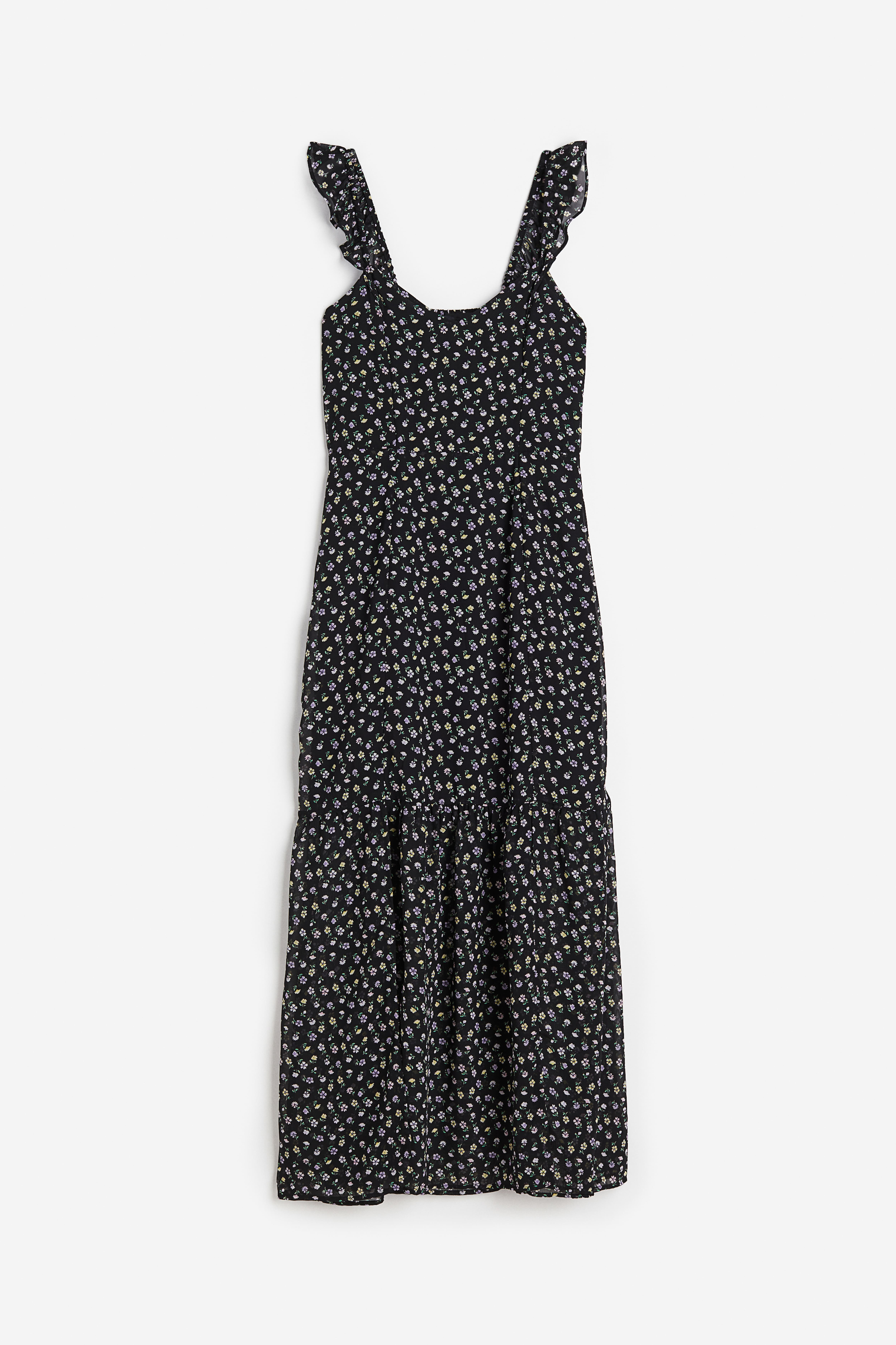 H & M - Rückenfreies Chiffonkleid - Schwarz - Damen