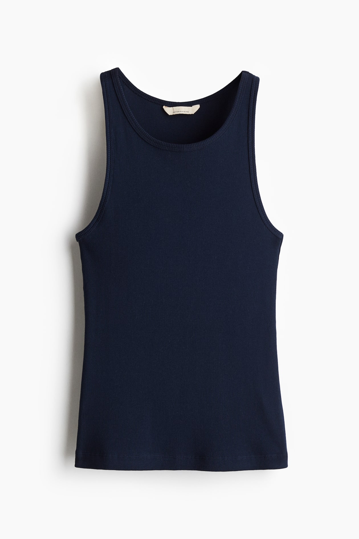 Ribbed Silk-Blend Tank Top