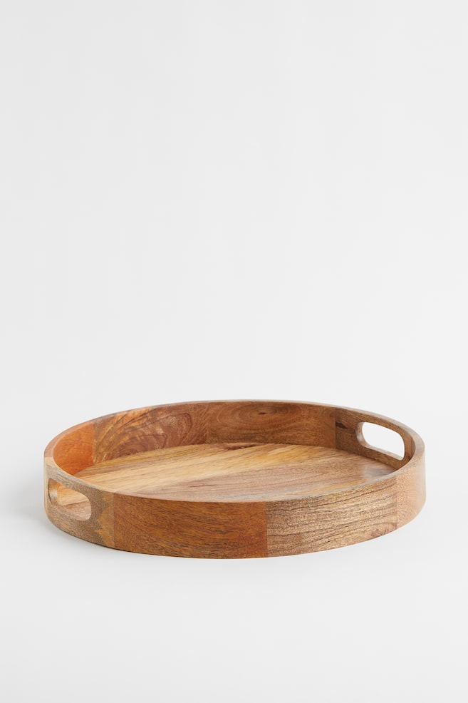 Wooden tray - Light brown/Black - 1