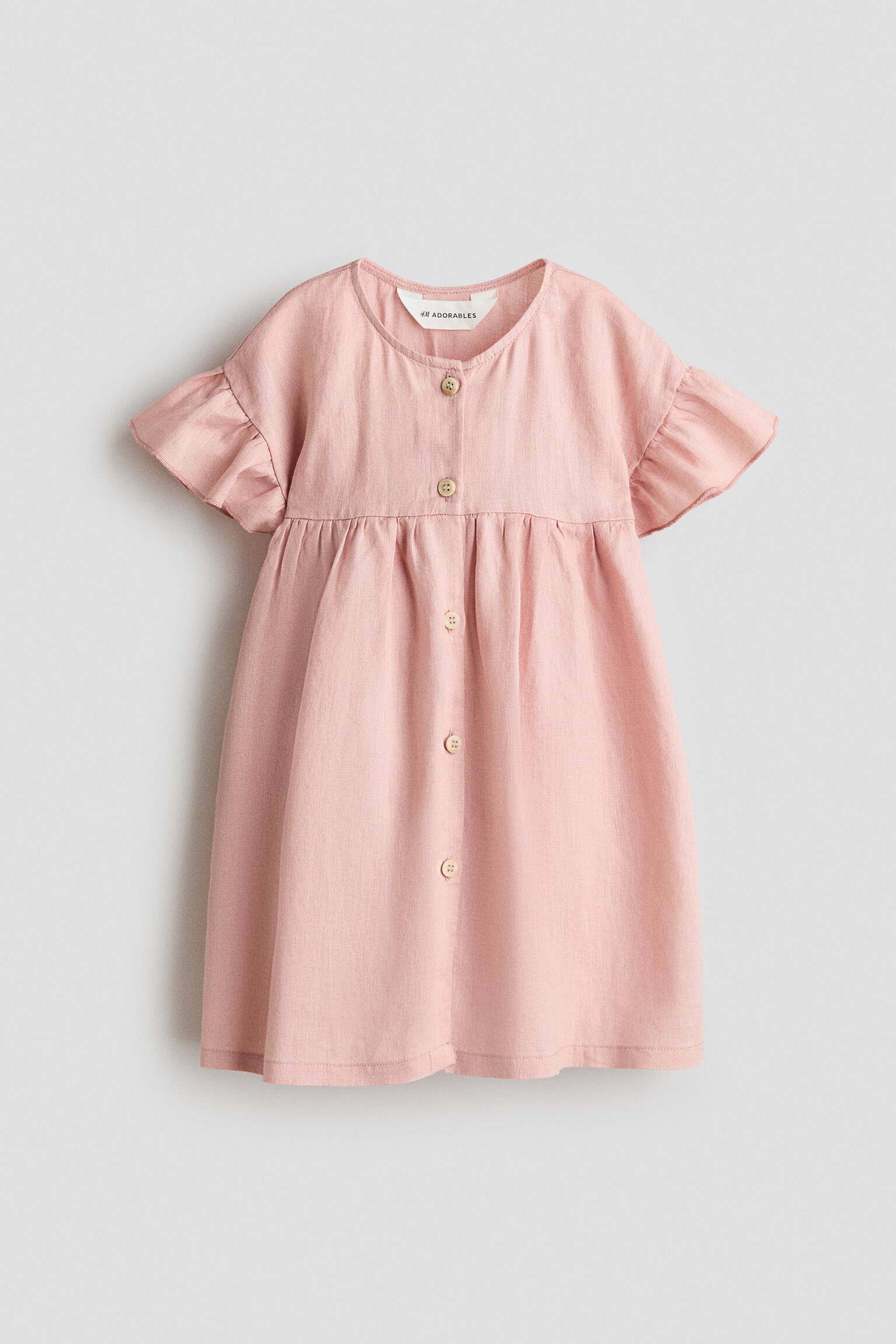 Linen dress - Light pink - 1