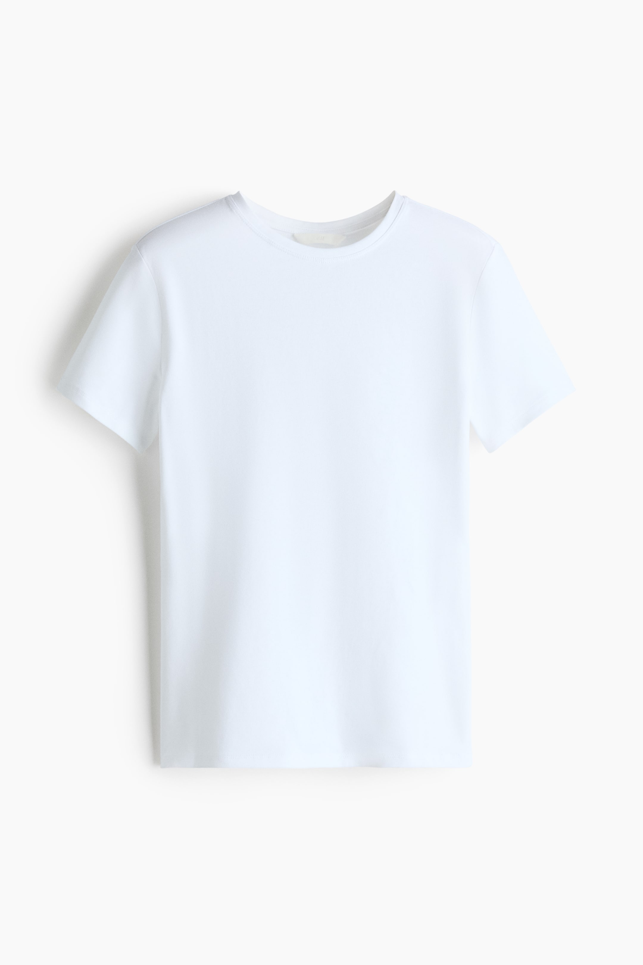 View larger image: Fitted cotton-blend T-shirt - White - Ladies | H&M 1