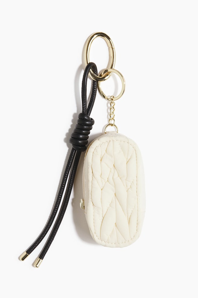 Bijou de sac - Beige/Violet/miroir en forme de cœur - 1