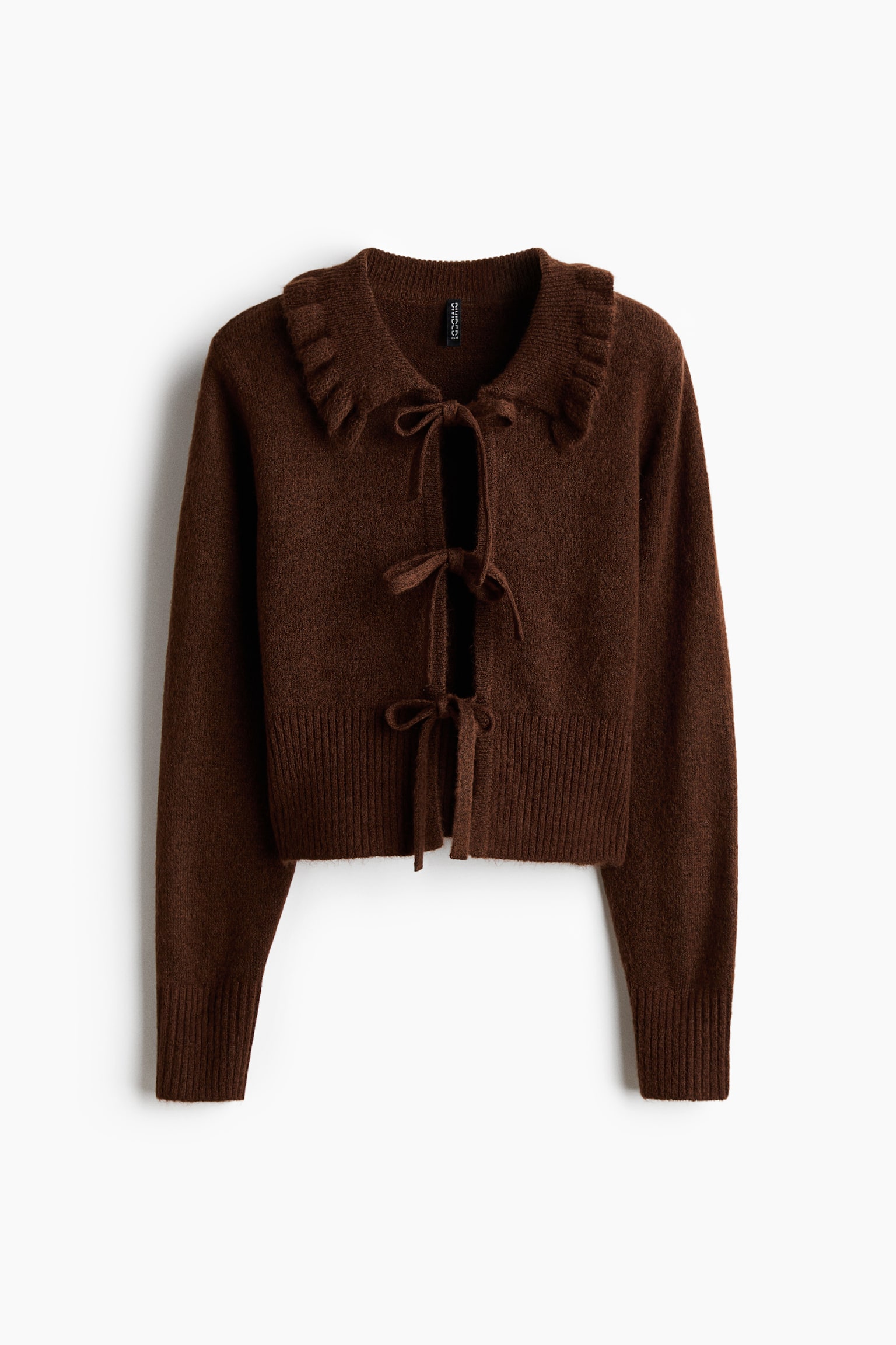 タイフロントカーディガン - ダークブラウン