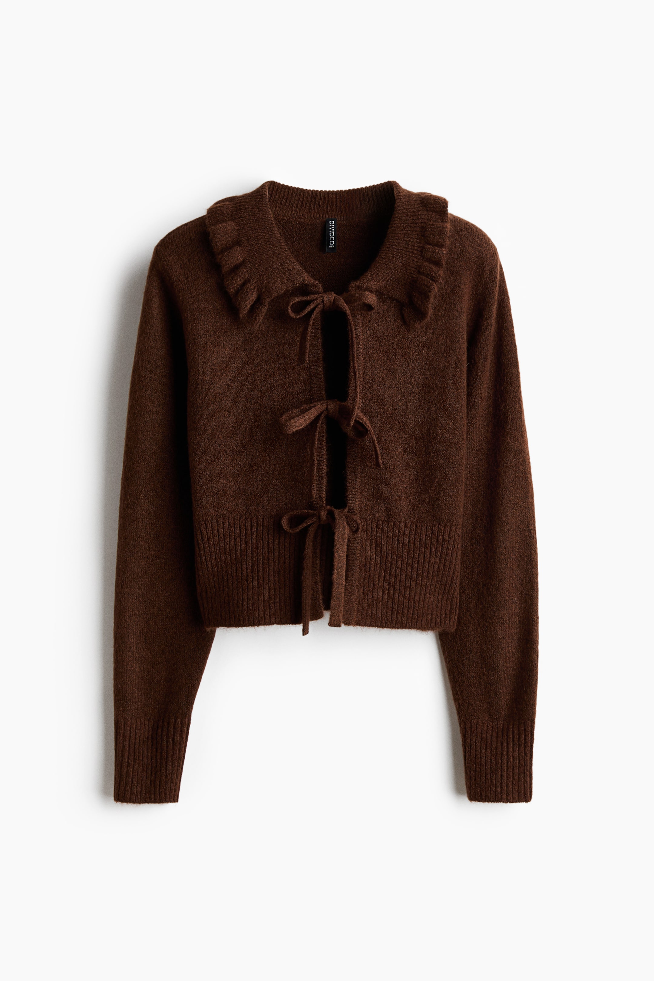 拡大画像を表示: タイフロントカーディガン - ダークブラウン - レディース | H&M JP 1