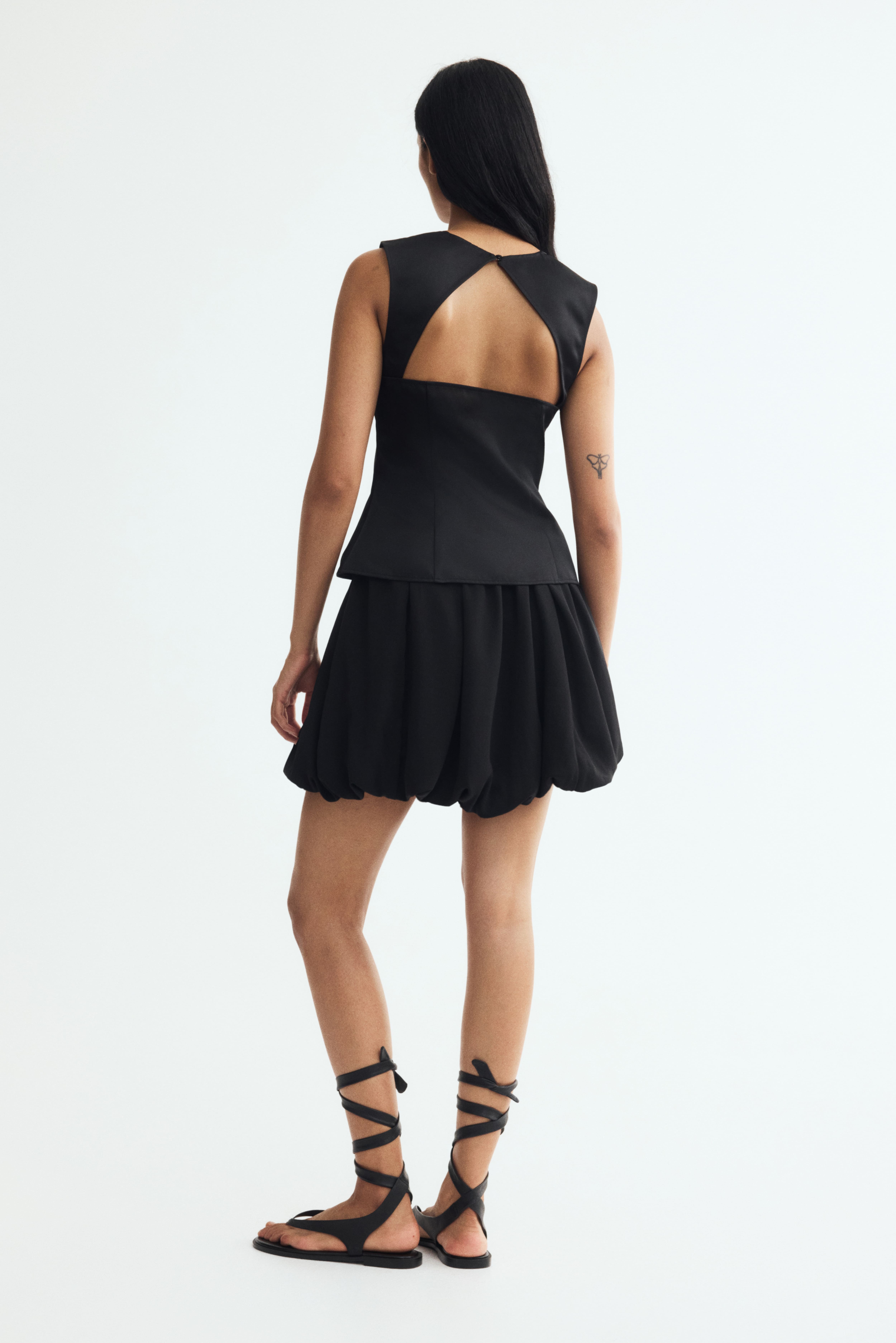 Open-Back Peplum Top