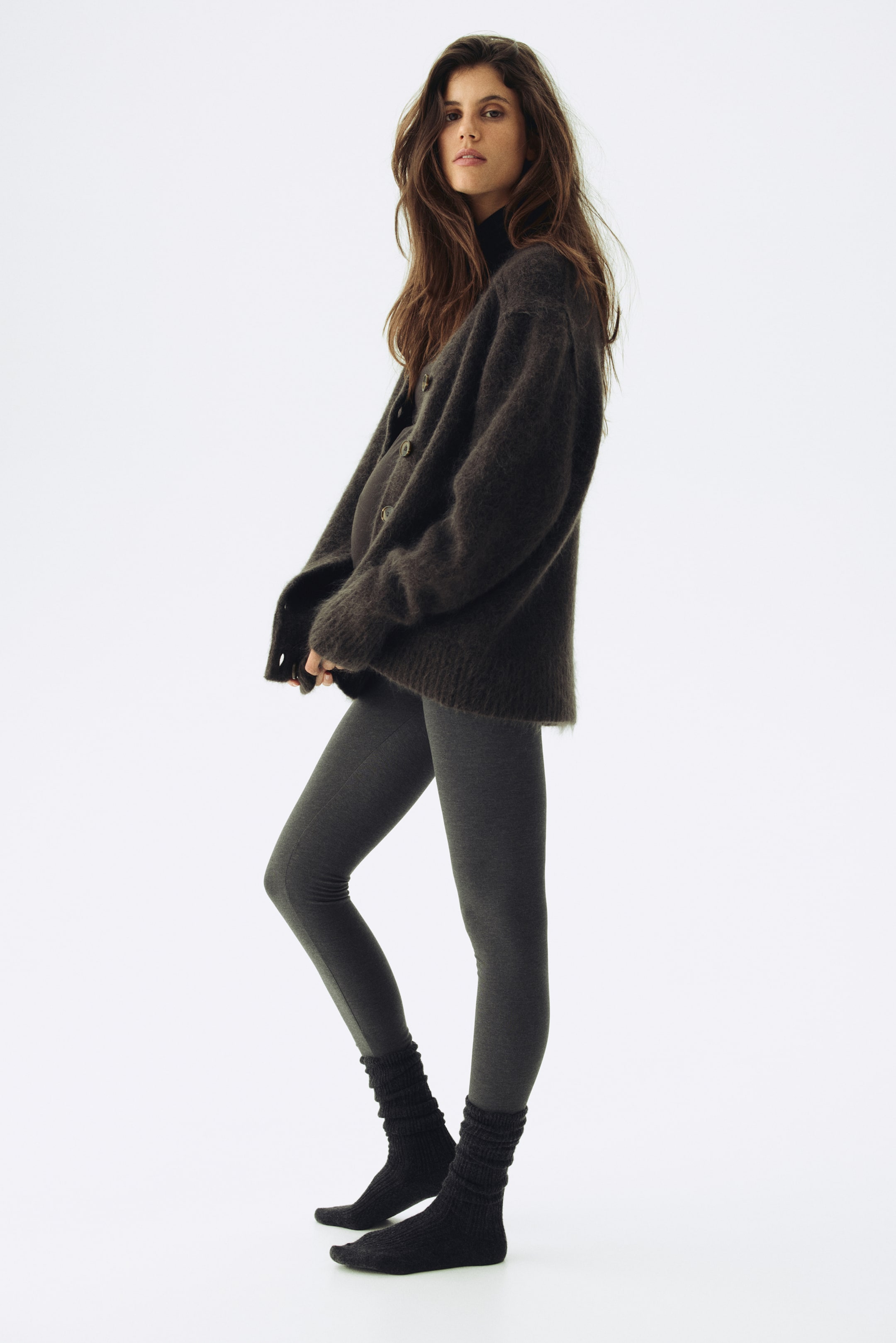 View larger image: MAMA 2-pack jersey leggings - Dark grey/Black - Ladies | H&M SG 3