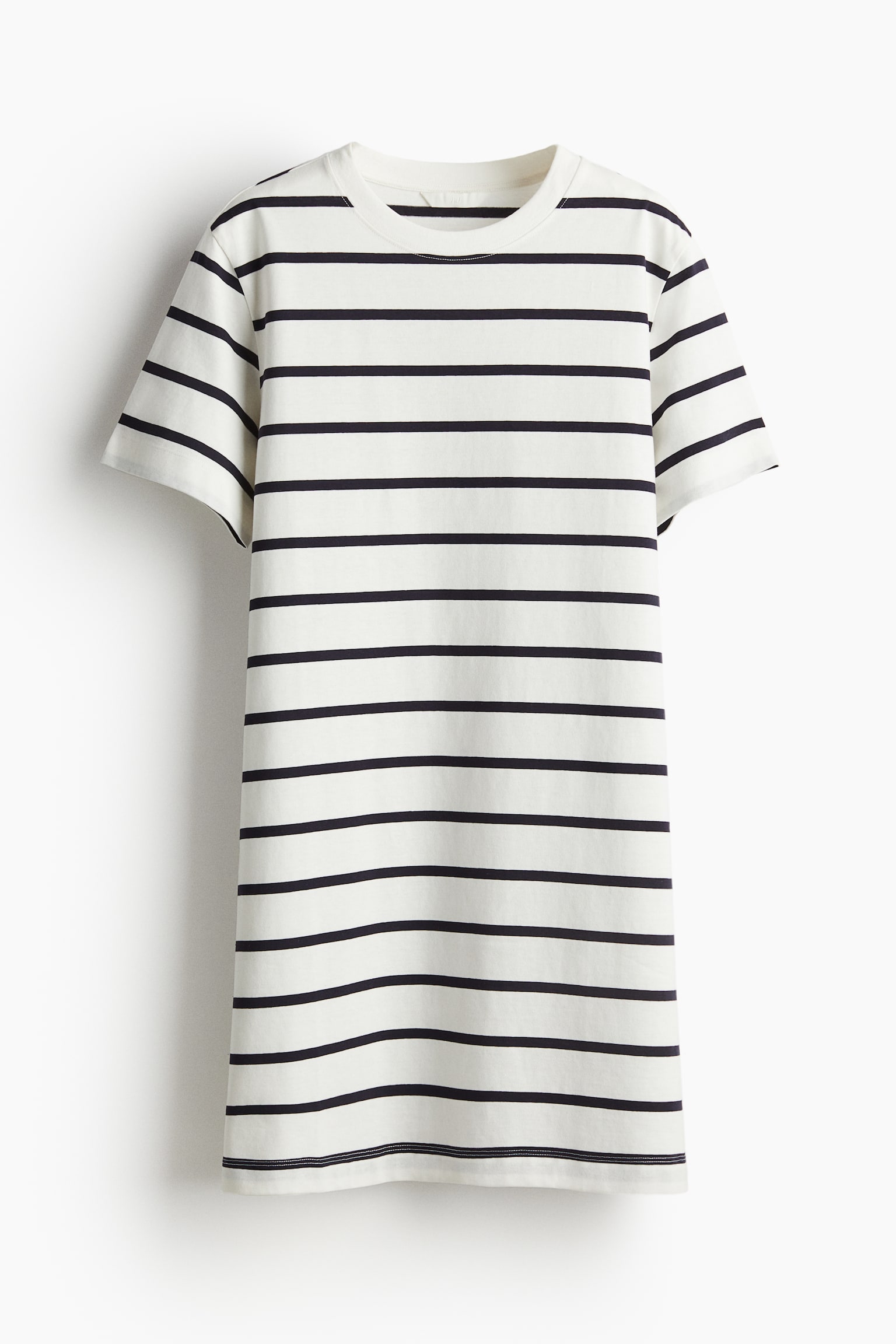 Cotton T-shirt dress - White/Black striped/Black/Light beige/Striped/White/Black striped/Light beige - 2