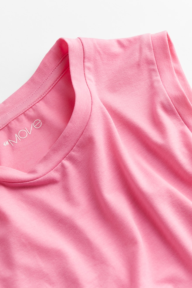DryMove™ Boxy-style sports vest top - Bubblegum pink/Black/Pigeon blue marl/Beige marl - 5