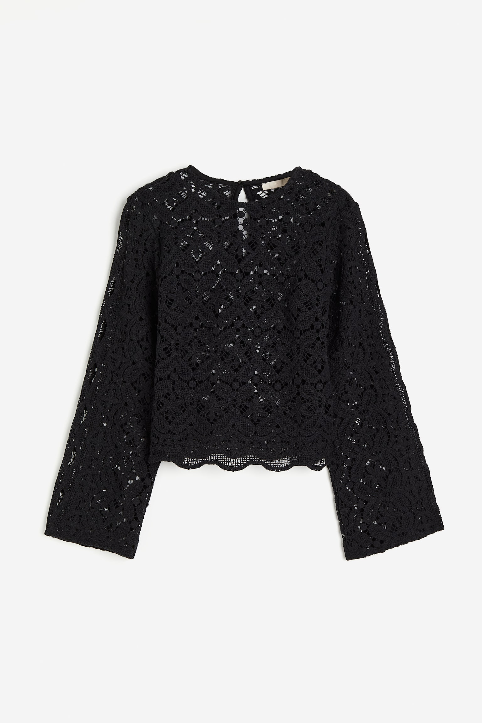 Lace Blouse - Black/Cream - 2