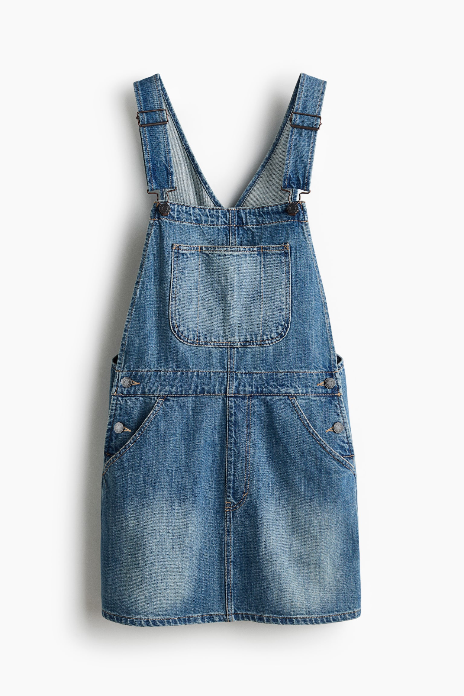 Denim dungaree dress - Denim blue
