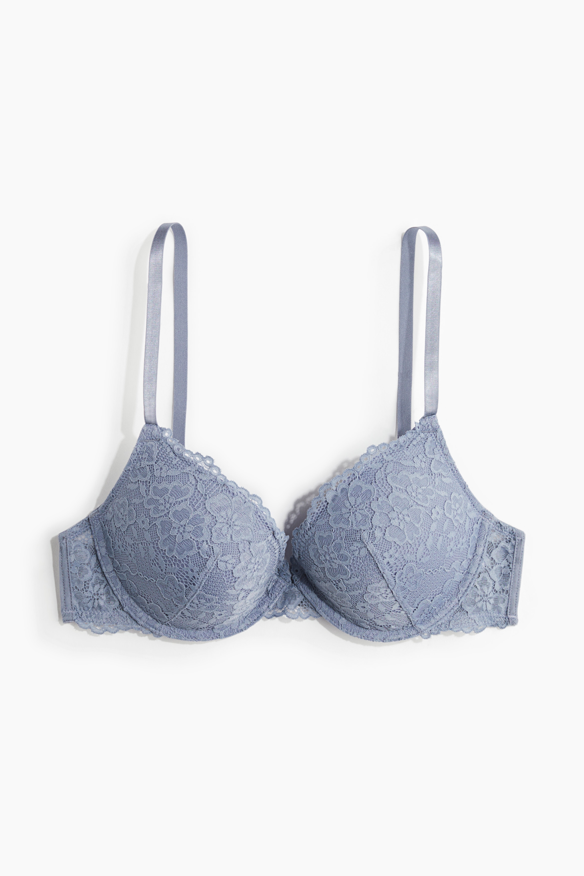 Ladies - Dusty blue Lace push-up bra - Size: 34A  - H&M