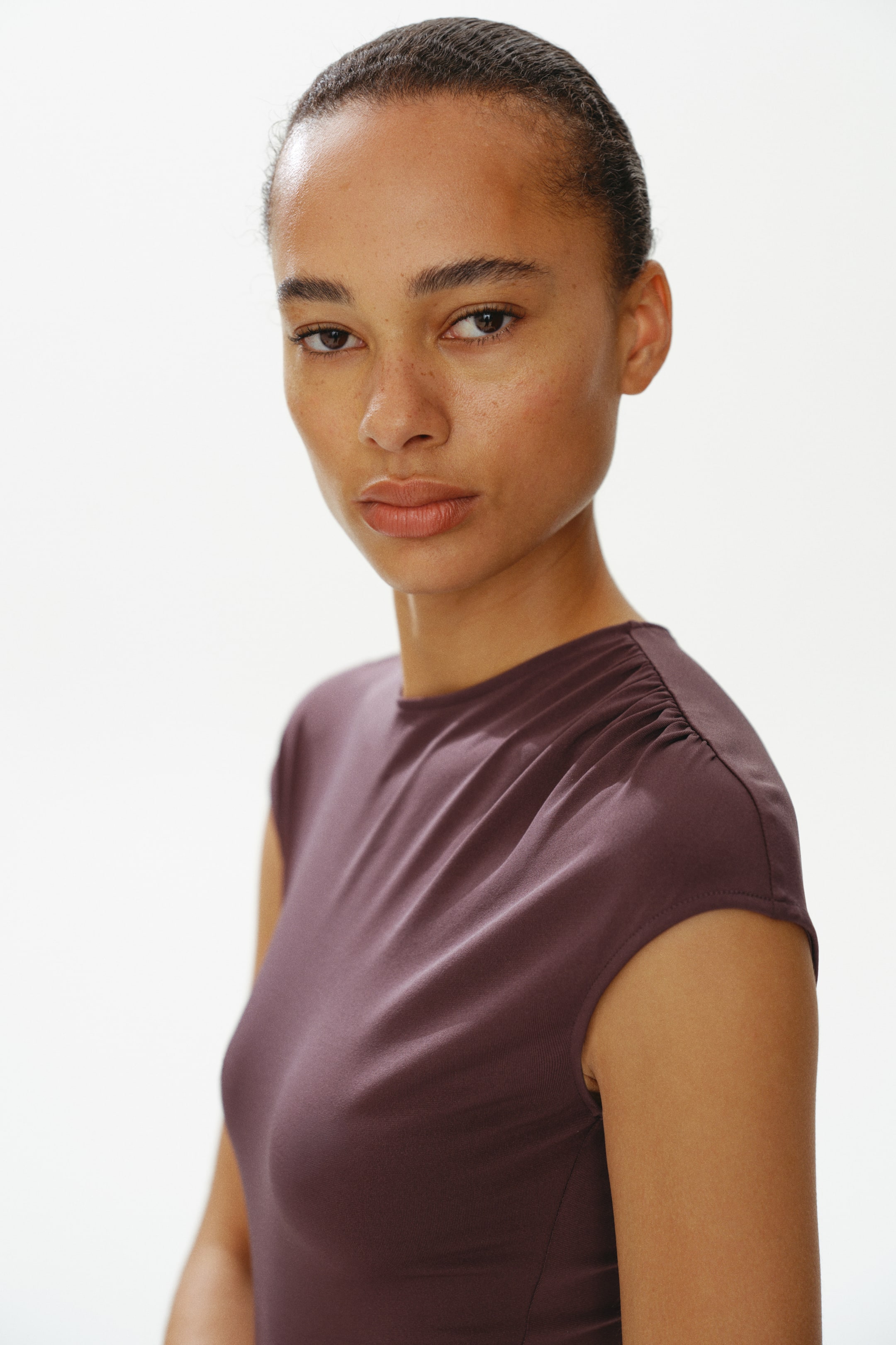 Draped-Panel Jersey Dress