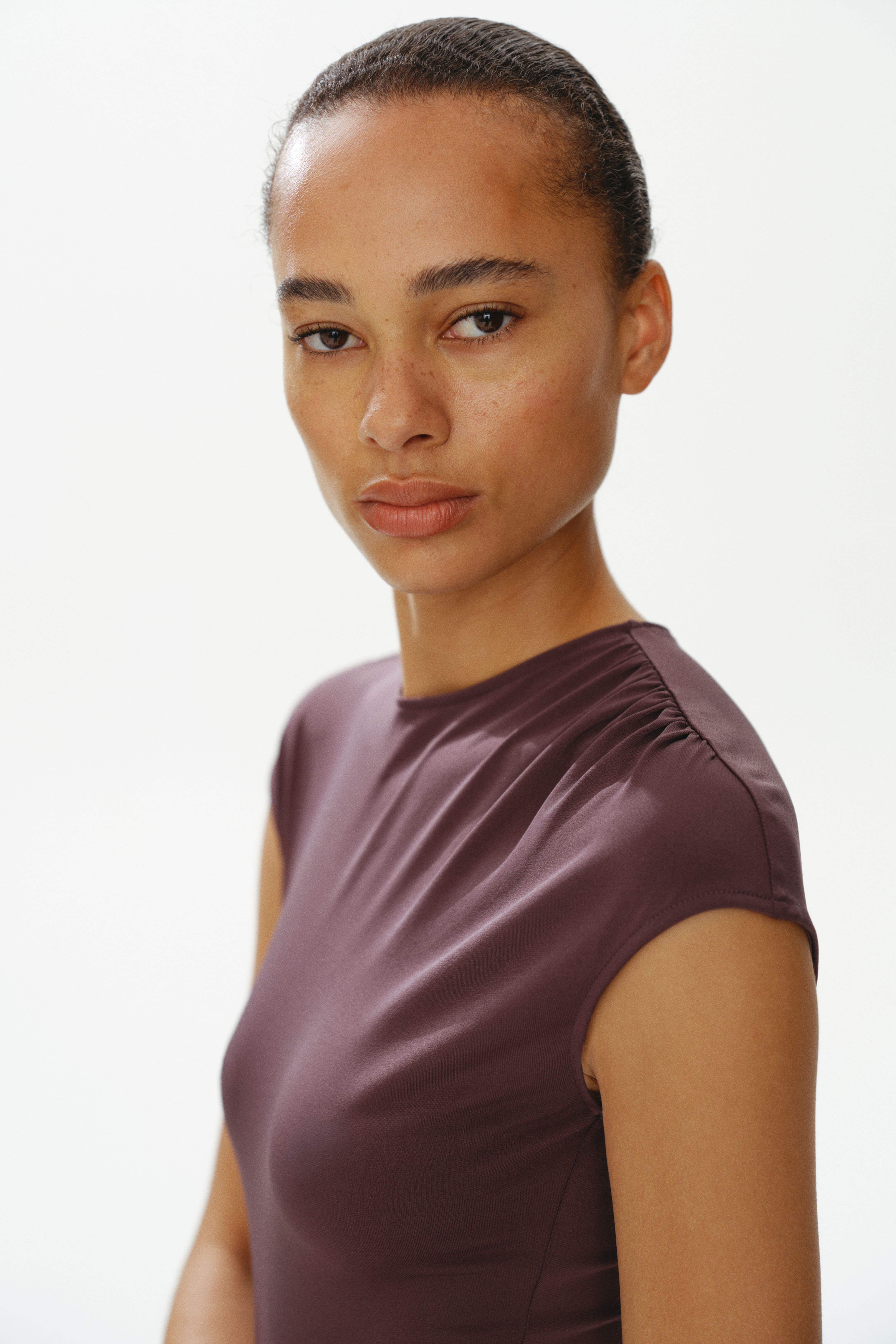 Draped-Panel Jersey Dress