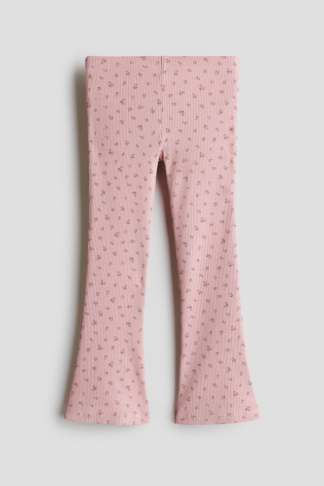 Flared Cotton Leggings - Light dusty pink/floral/Black/Ivory/hearts - 1