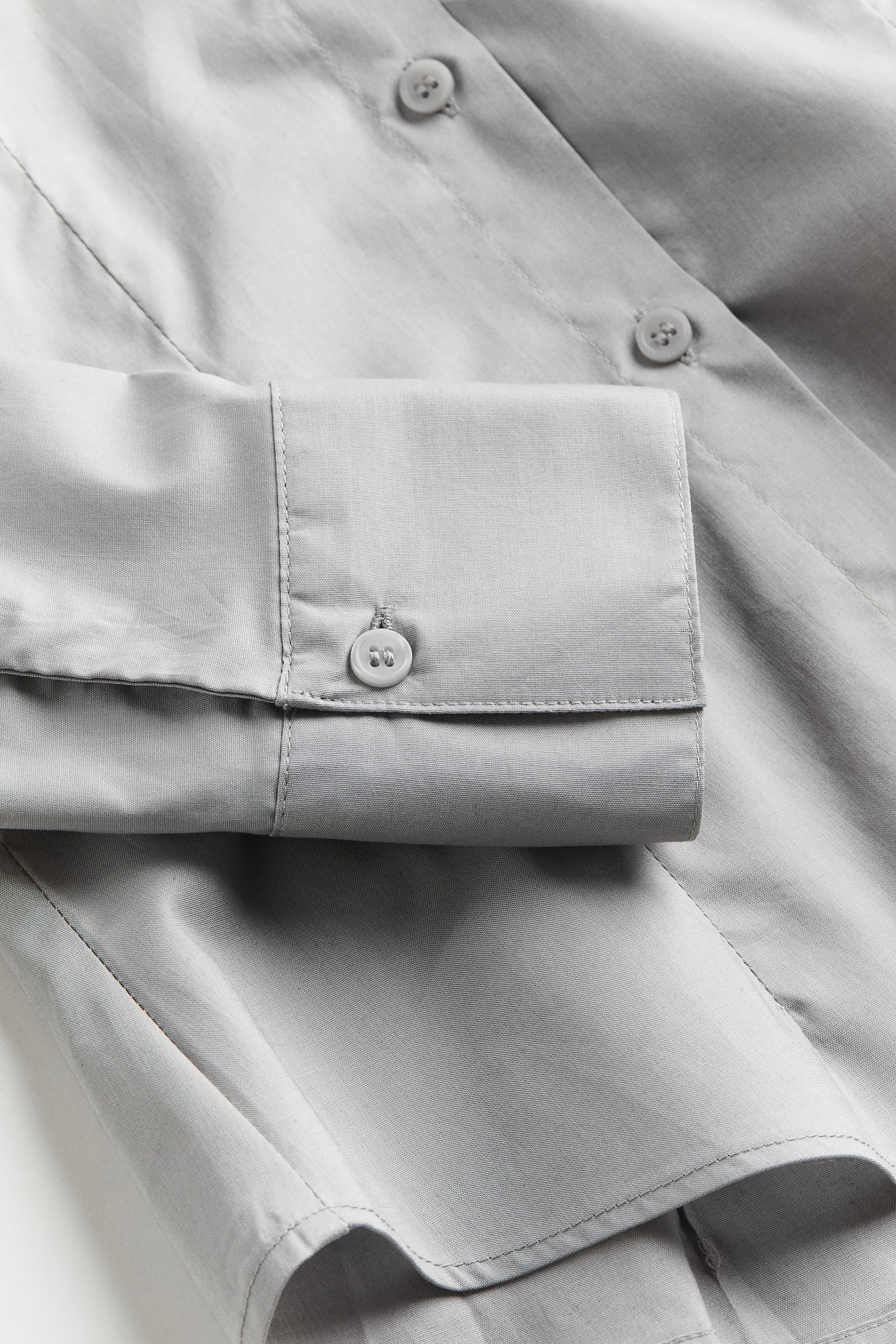 Fitted Poplin Shirt - Grey/Black/White - 2