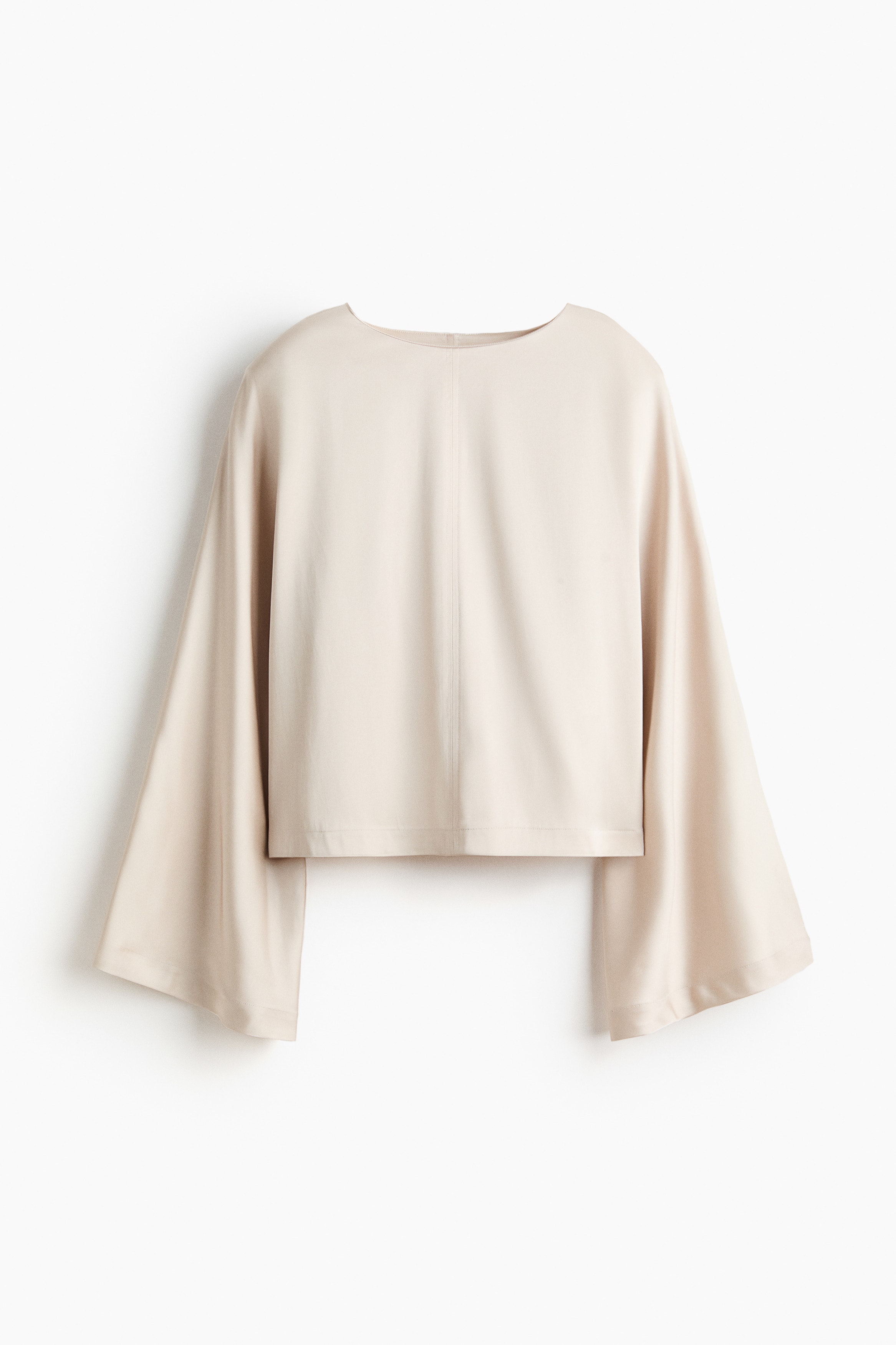 Blus med axelvaddar - Ljusbeige