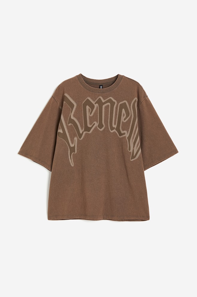 Oversized T-shirt - Dark brown/Renew/Dark grey/Boston/Cream/Bow - 2