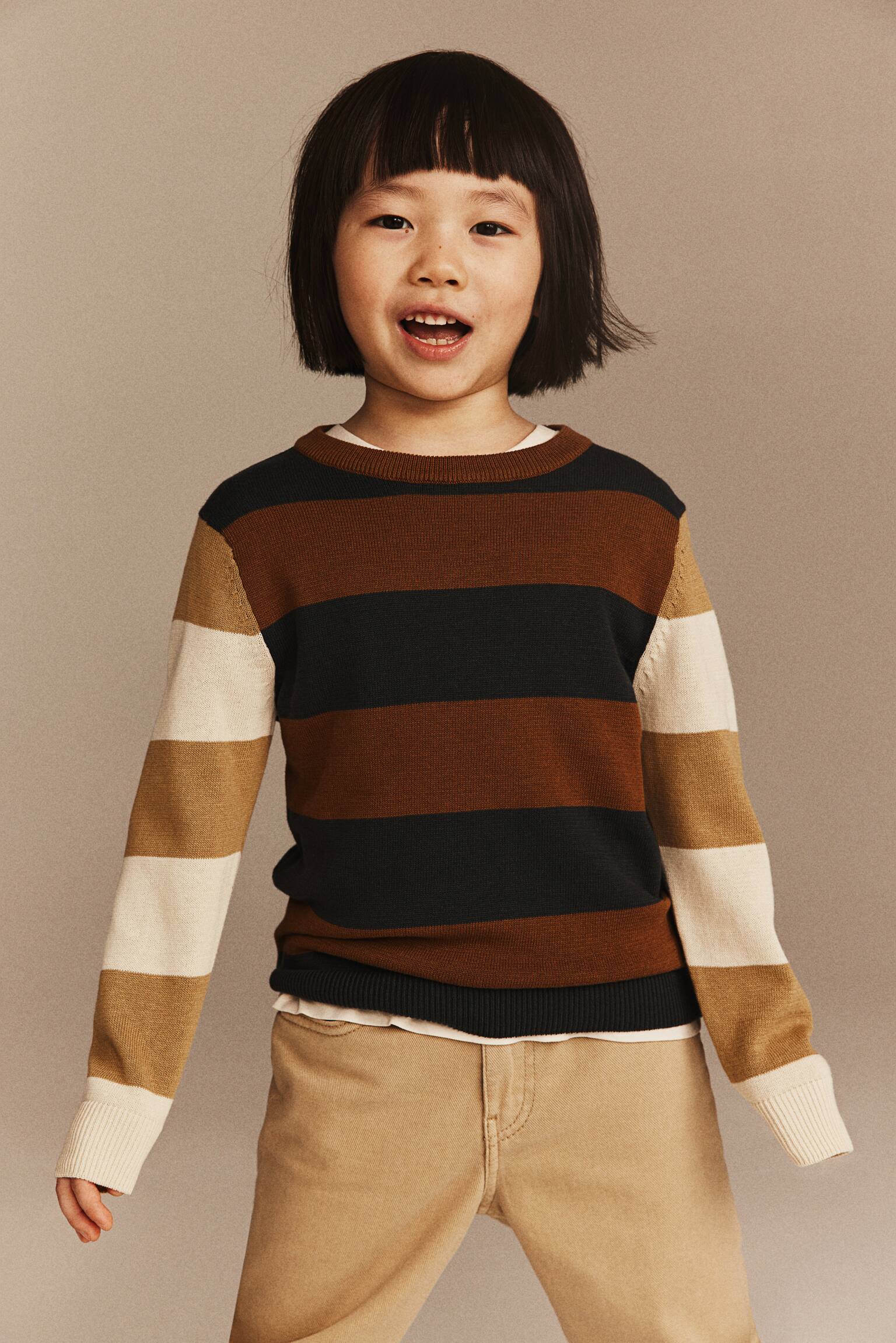 Cotton Sweater - Brown/Block stripe/Dark grey/Stripe - 2