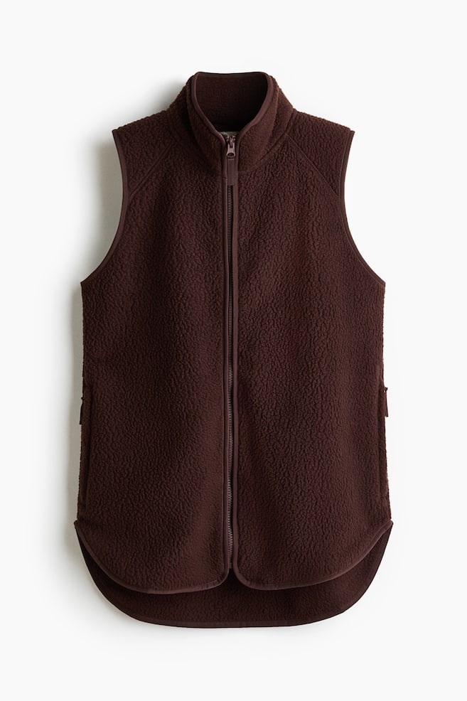 Sportweste aus Teddyfleece in Regular Fit - Warmes Braun/Elfenbein - 1