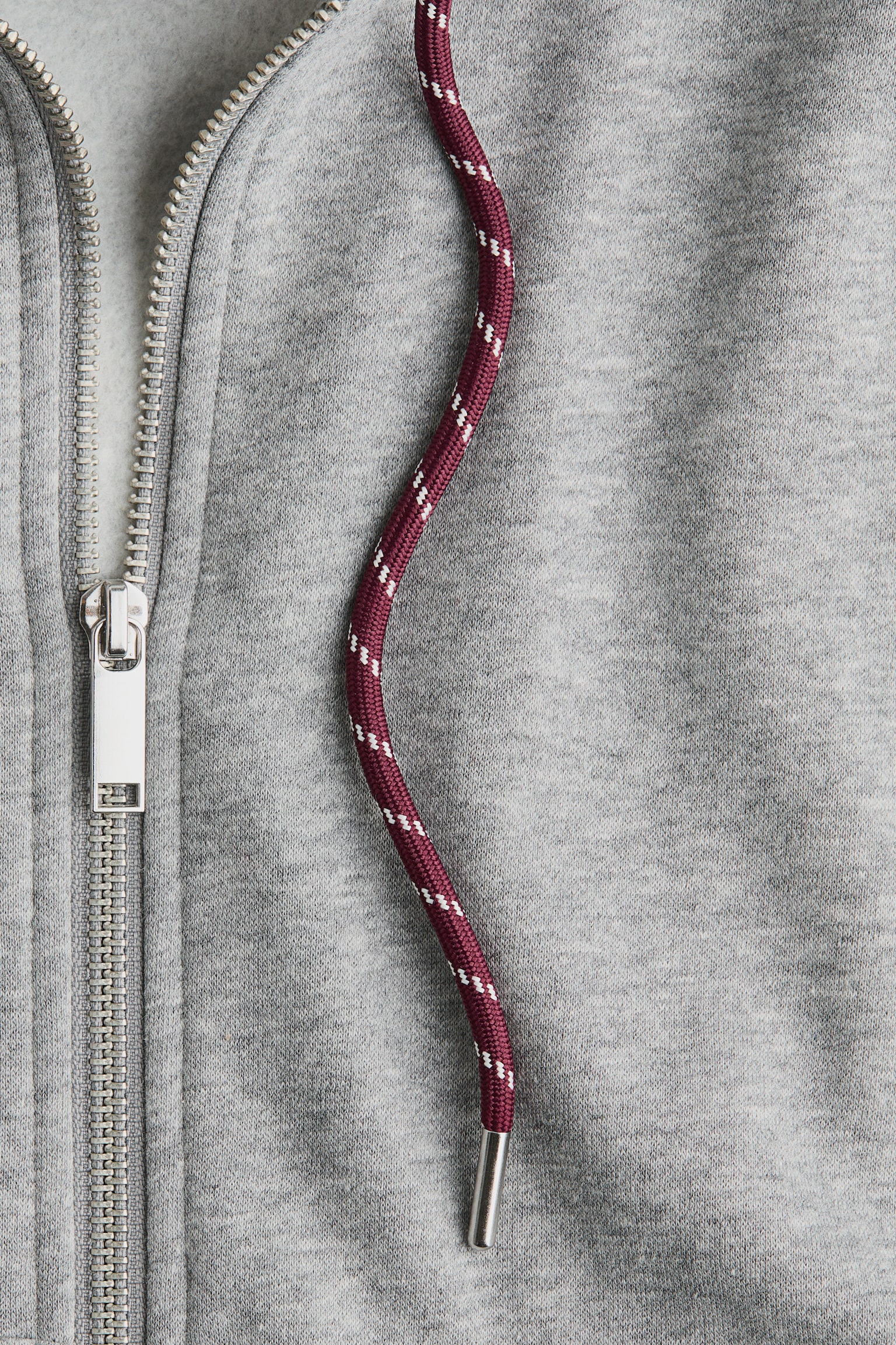 Zip-through hoodie - Grey marl - 3