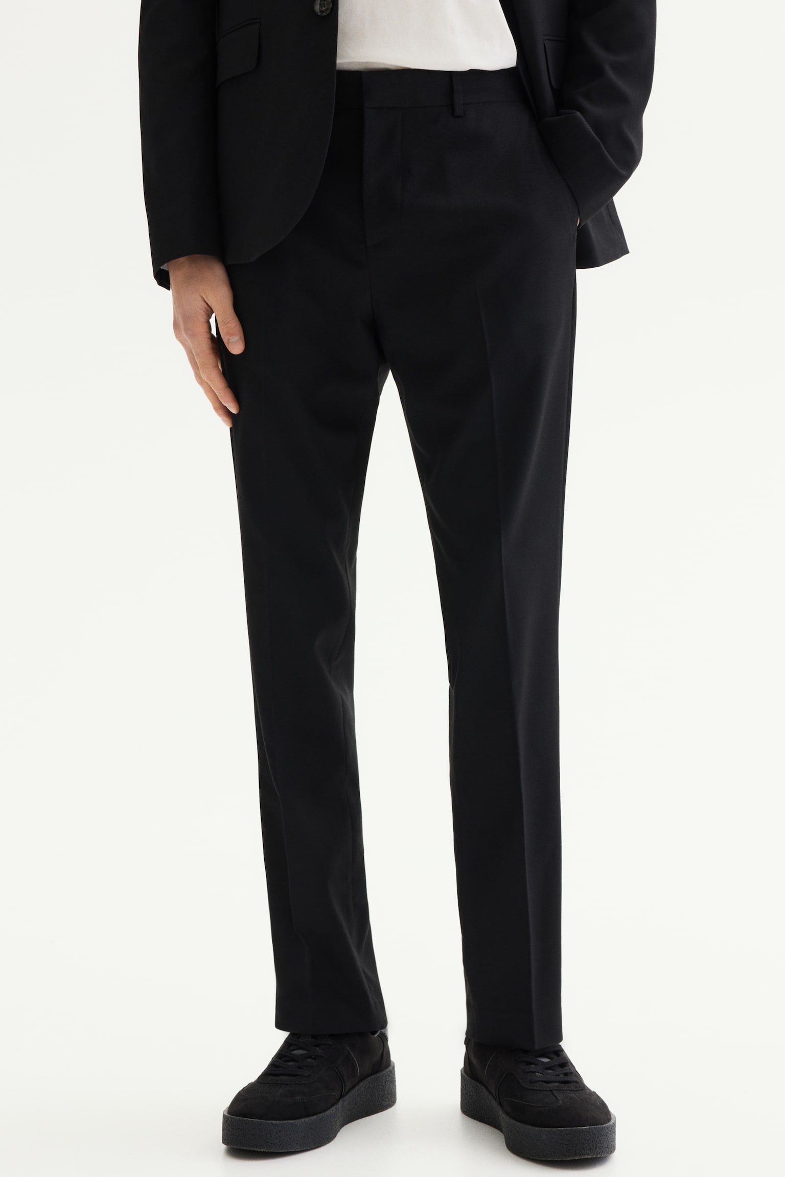 Slim Fit Suit Pants - Black/Dark grey - 6