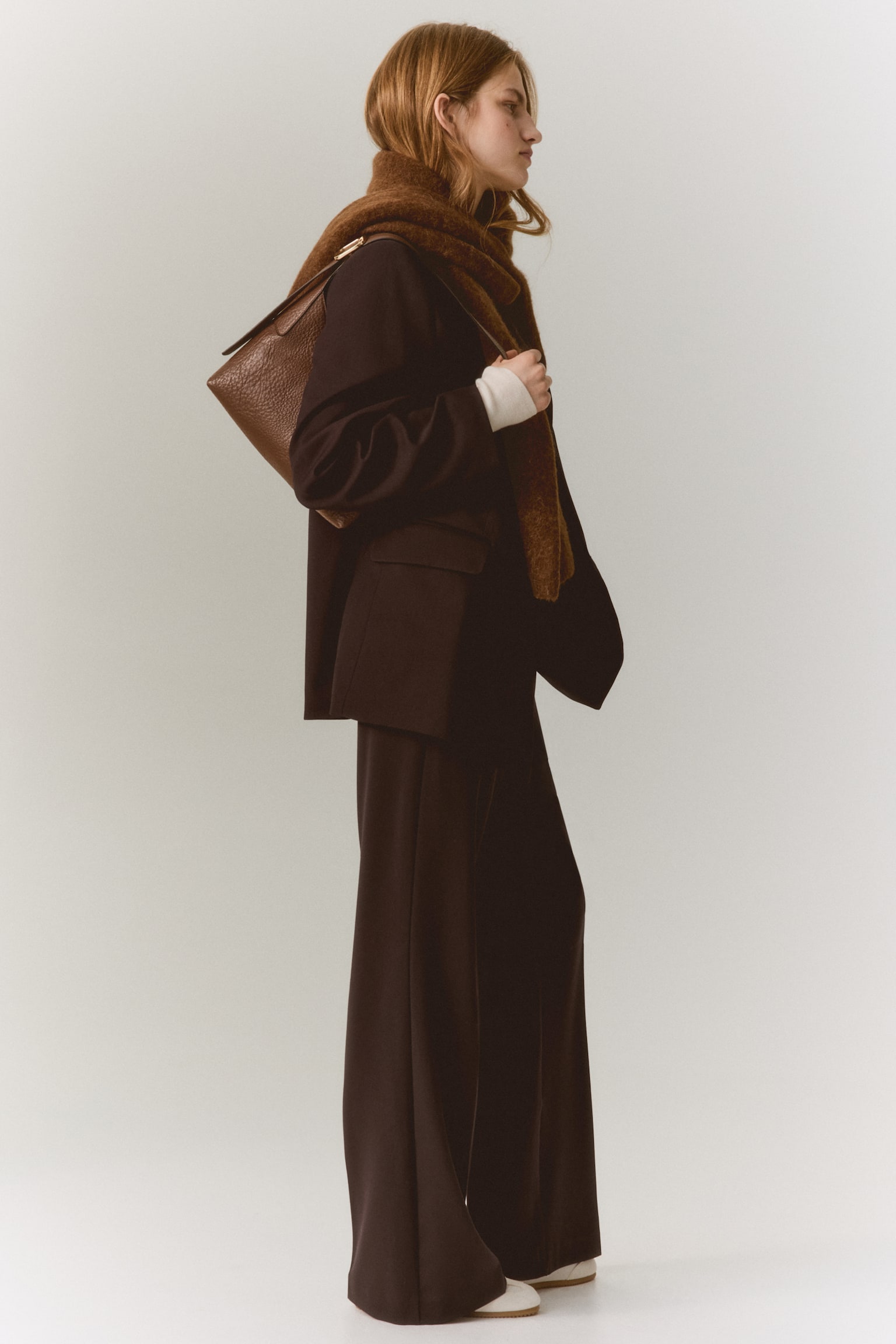 Double-breasted blazer - Dark brown/Navy blue/Dark brown/Checked - 5