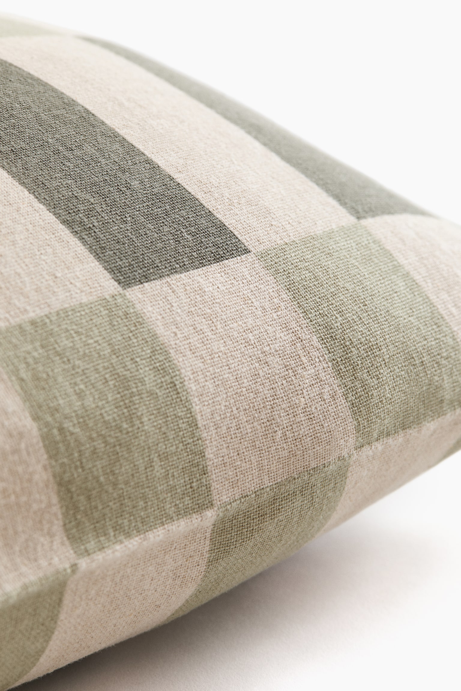 Linen-blend cushion cover - Light beige/Khaki green/Beige/Brown - 3