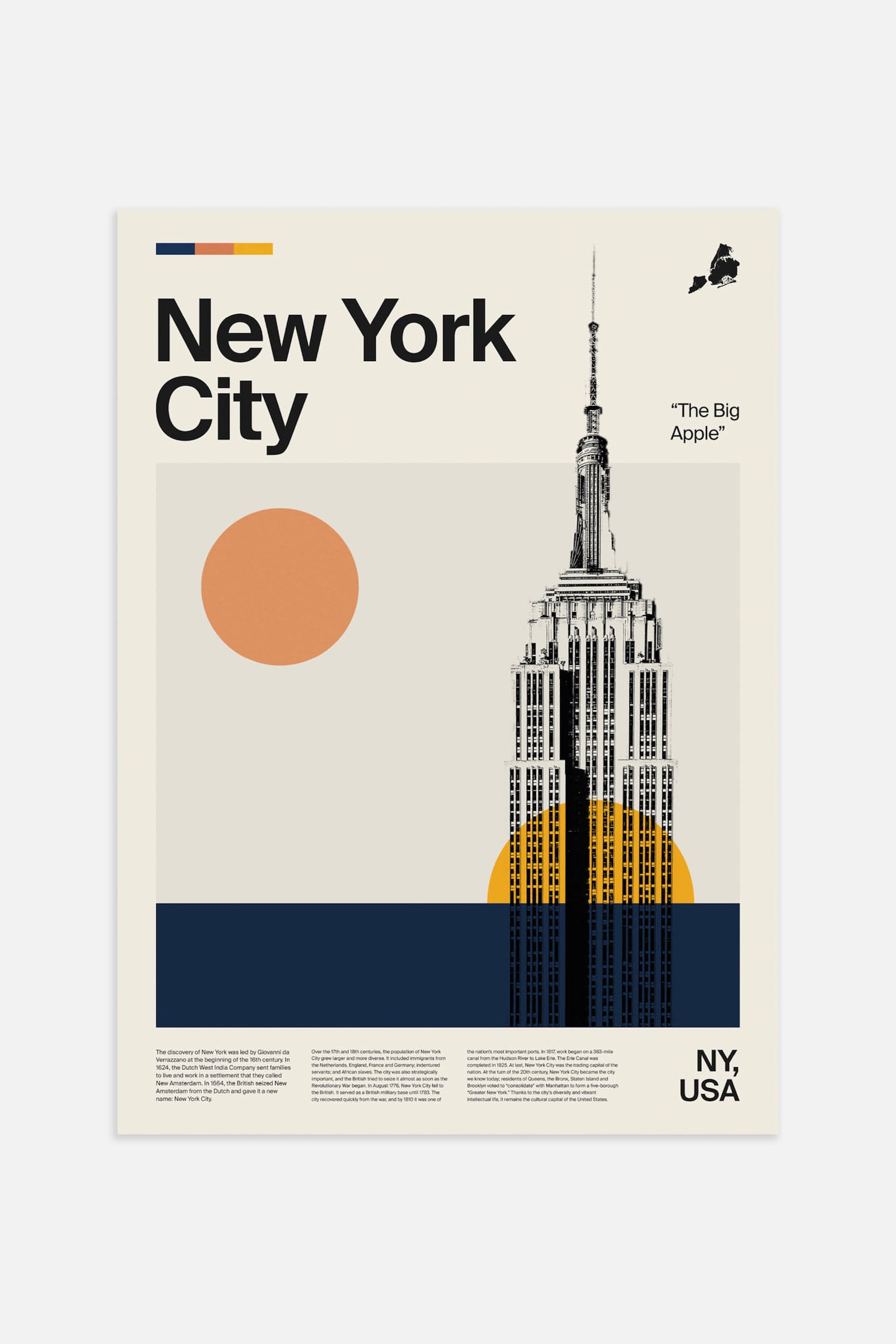 New York City Poster - Beige