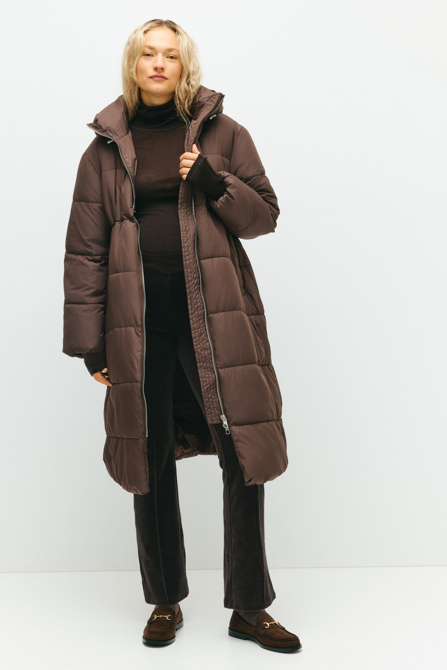 MAMA Padded jacket - Dark brown/Light dusty beige/Black - 6