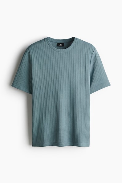 レギュラーフィット リブニットTシャツ