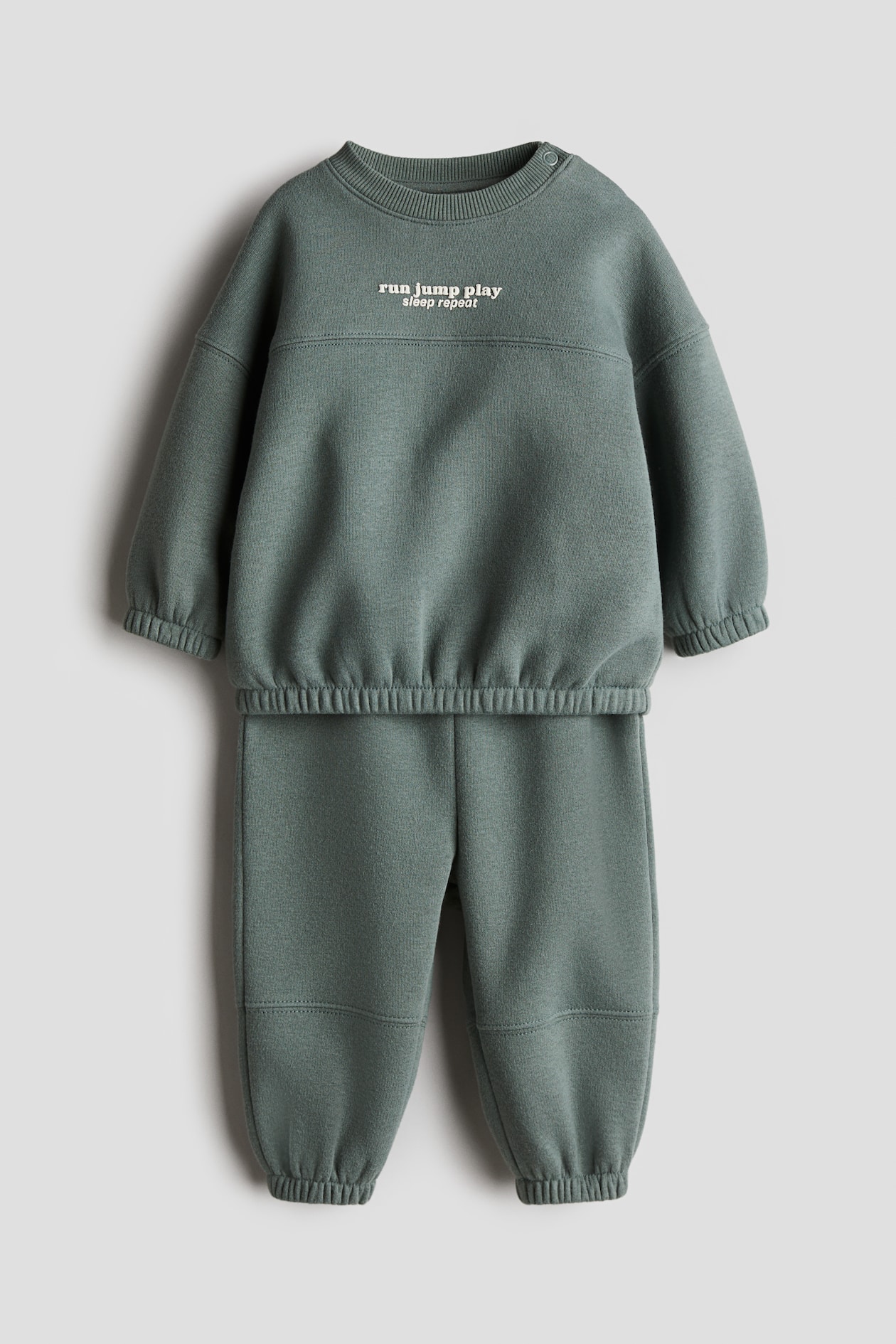 2-piece Sweatsuit - Dark dusty green/Run Jump Play - Kids | H&M US