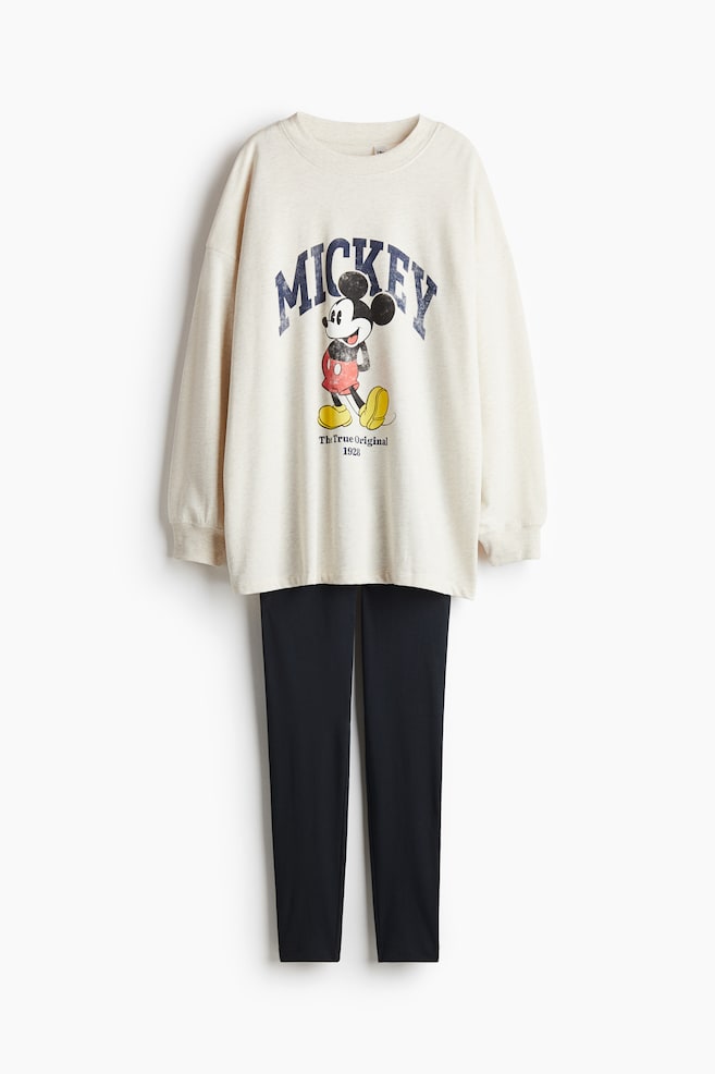 Pijama estampado - Crema jaspeado/Mickey Mouse - 1