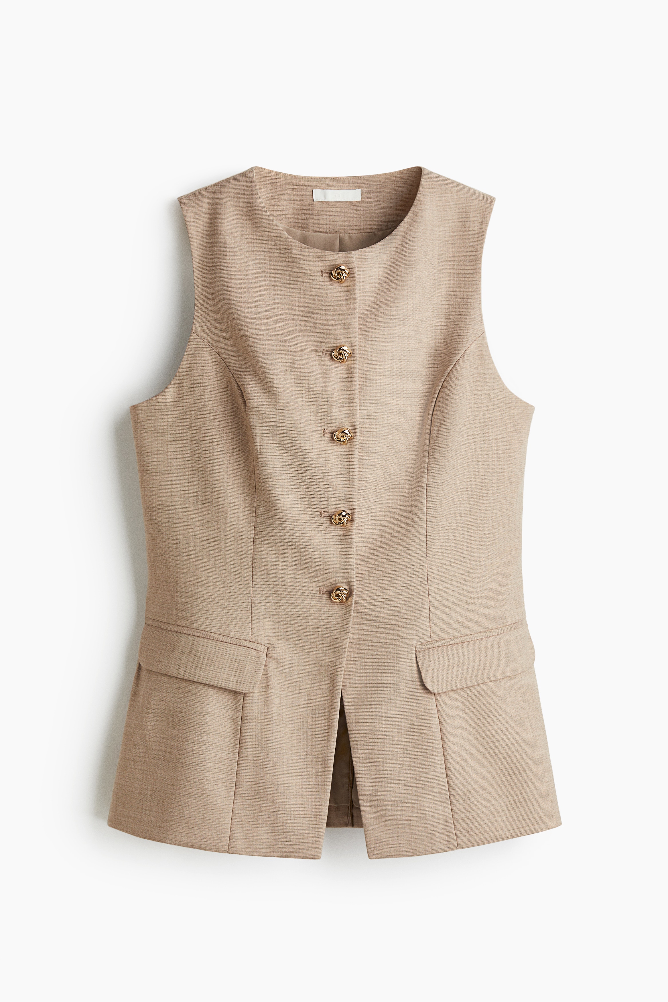 長版背心 - 米色