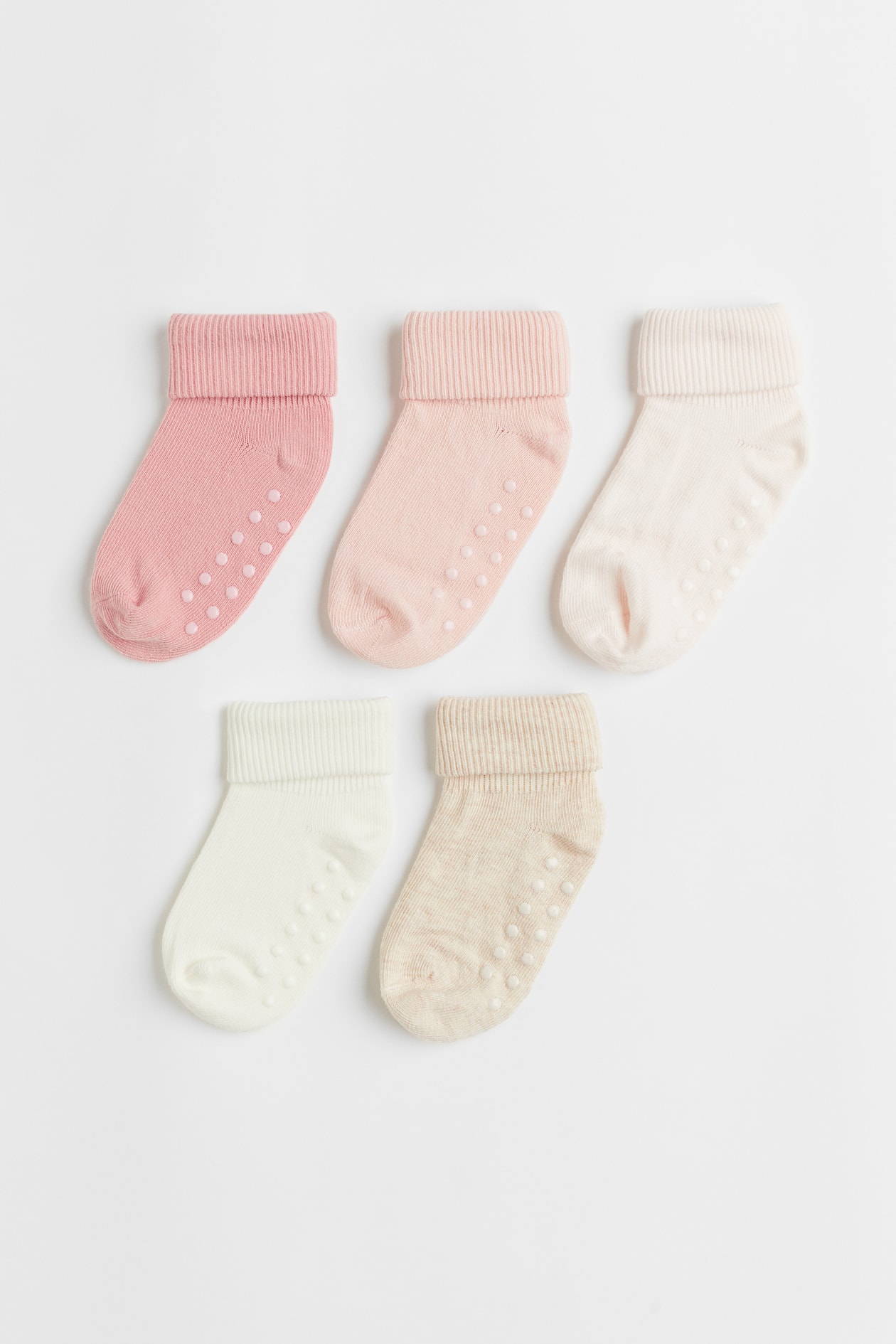 5-pack anti-slip socks - Beige/Pink - Kids | H&M GB