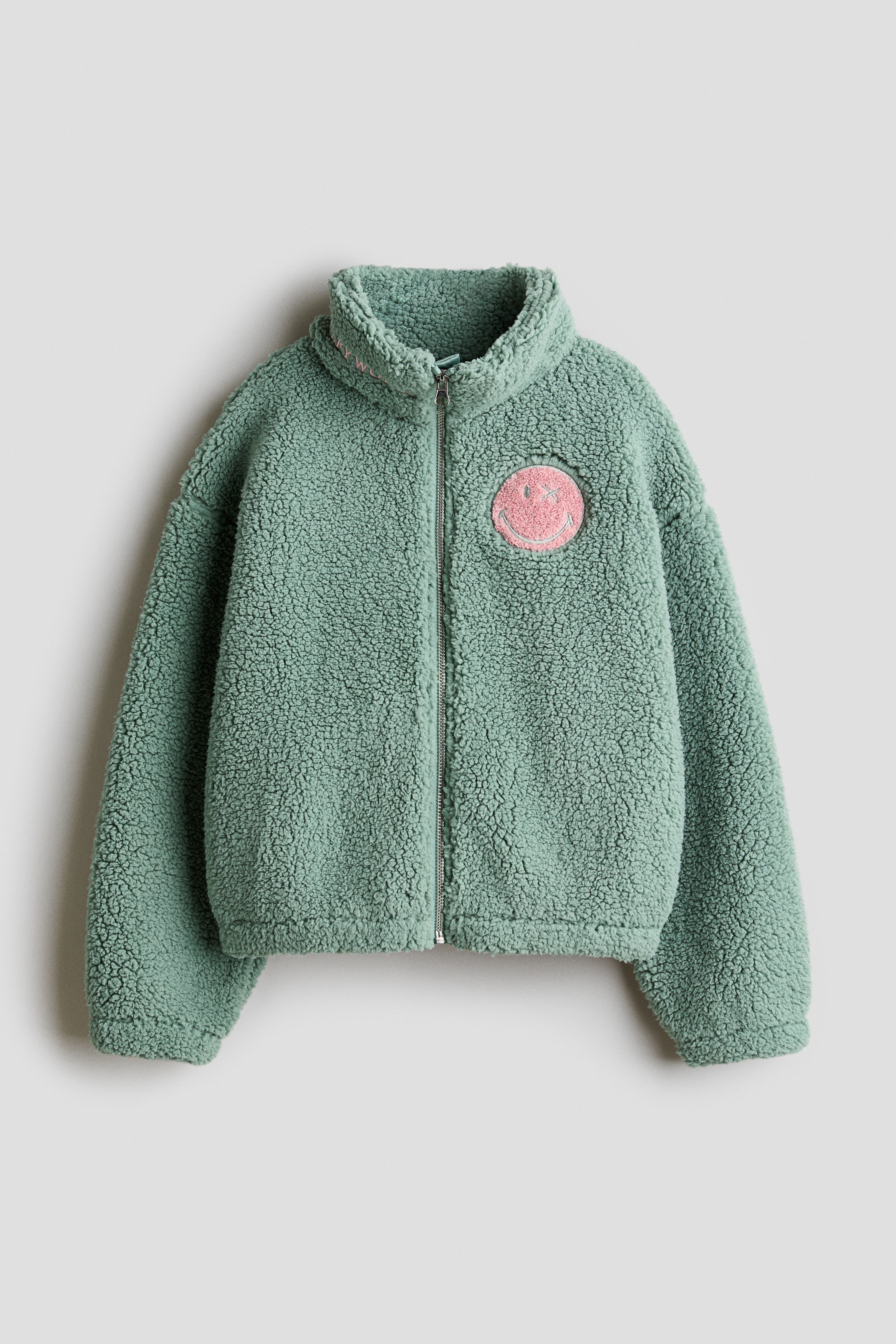 H & M - Jacke aus Teddyfleece mit Motivdetails - Türkis - Kinder