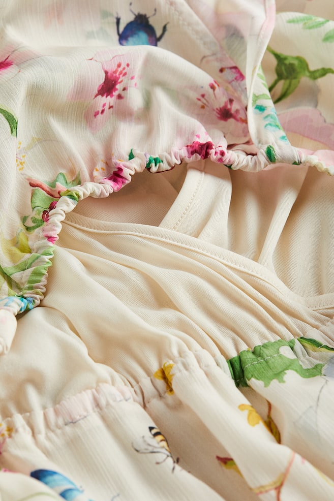 MAMA Chiffon nursing dress - Cream/Floral/Mint green/Floral - 8