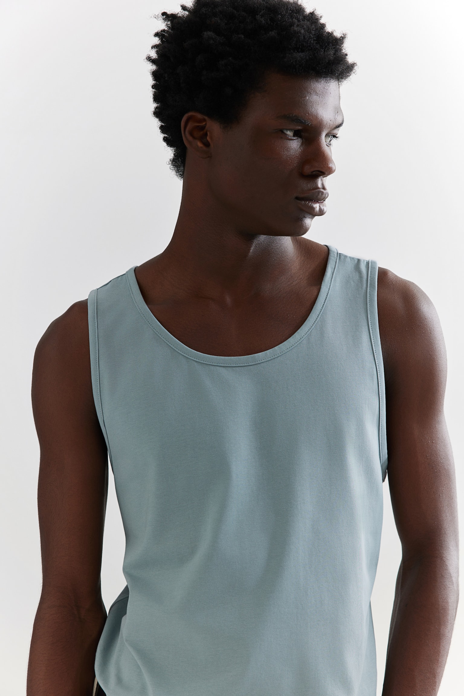 Regular Fit Vest top - Turquoise/Black/Green/Light pink/White - 4