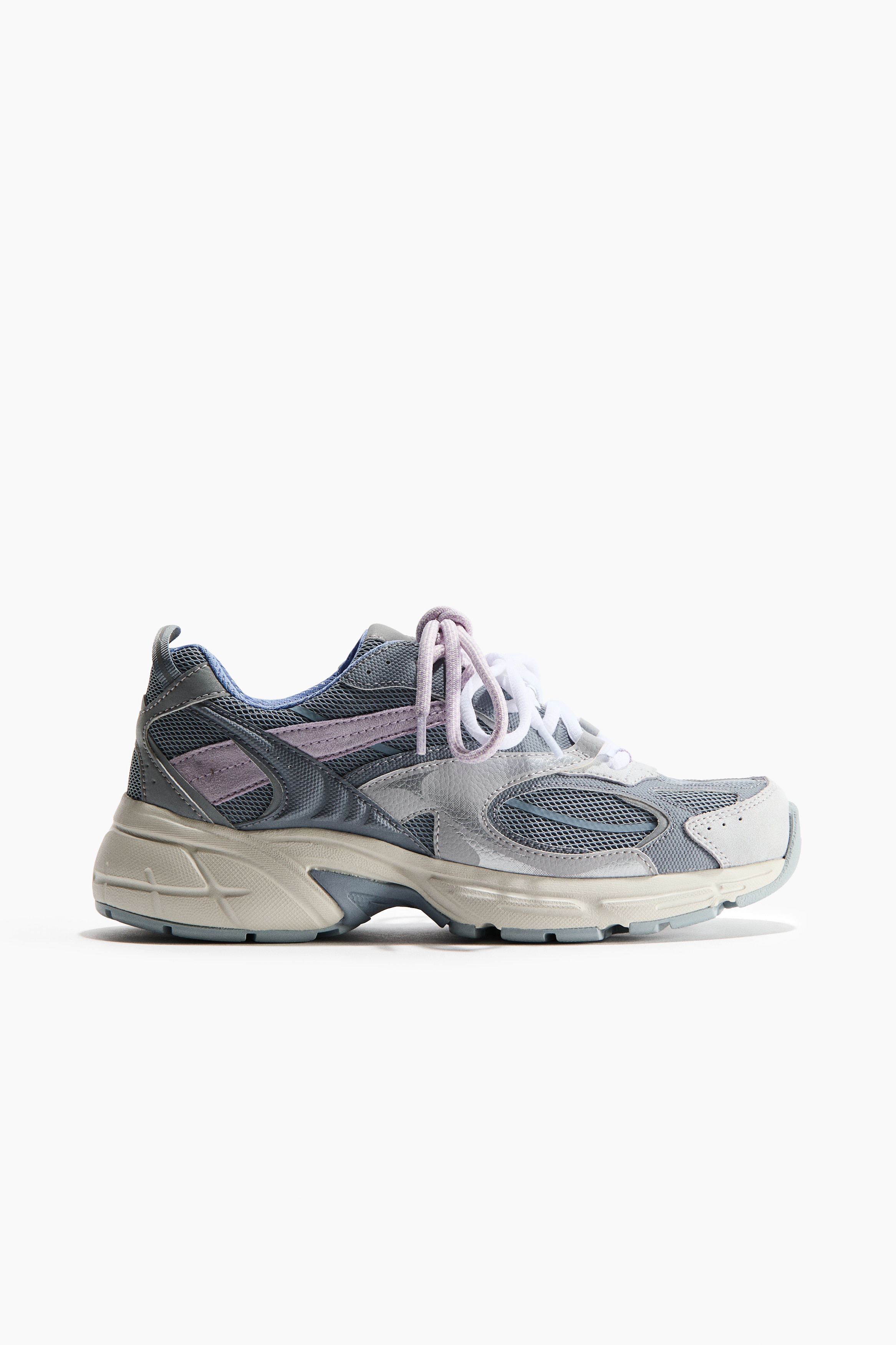 Zapatillas deportivas con suela gruesa - Azul empolvado/Amarillo claro/Blanco/Crema
