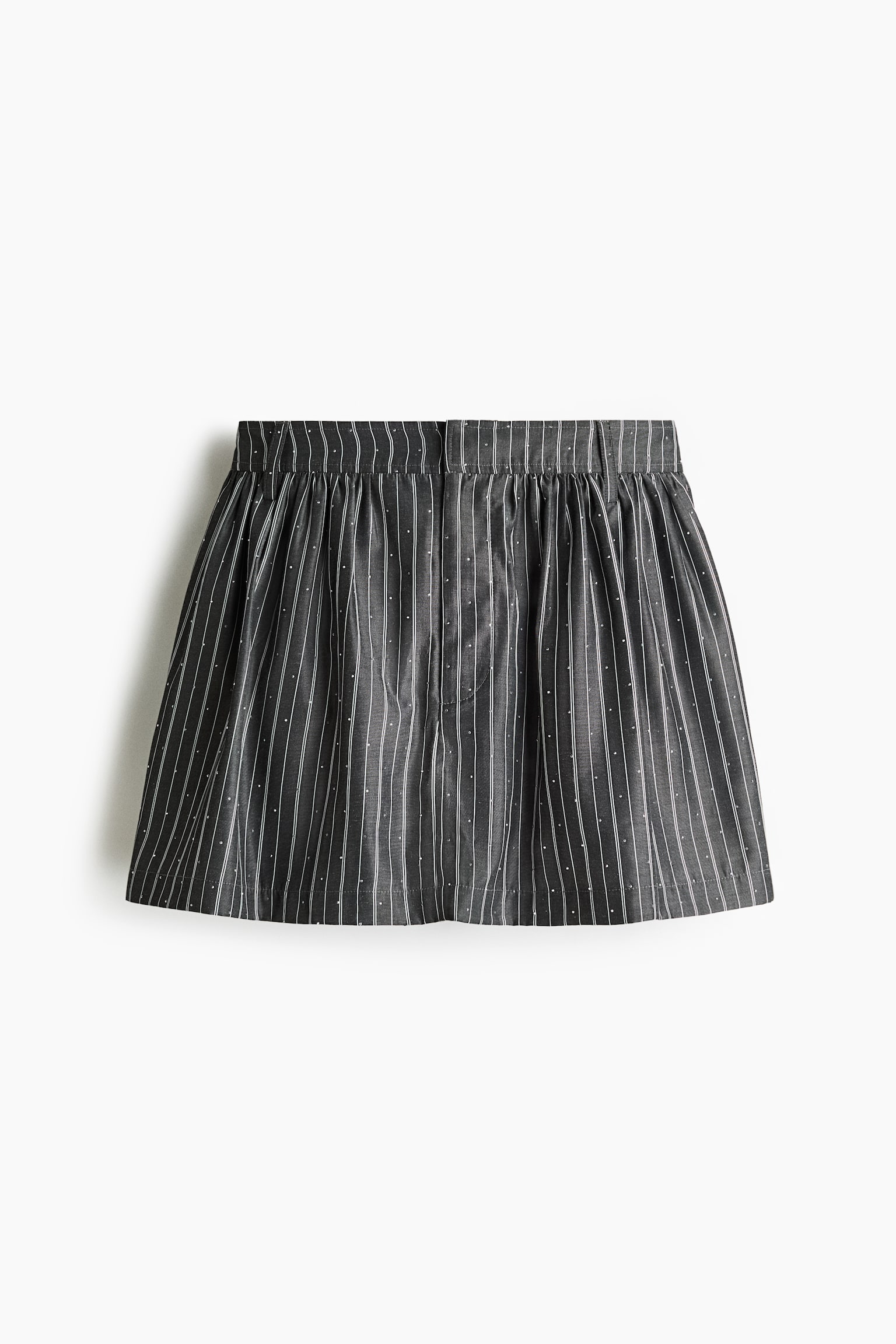 Embellished mini skort - Dark gray/striped - 1