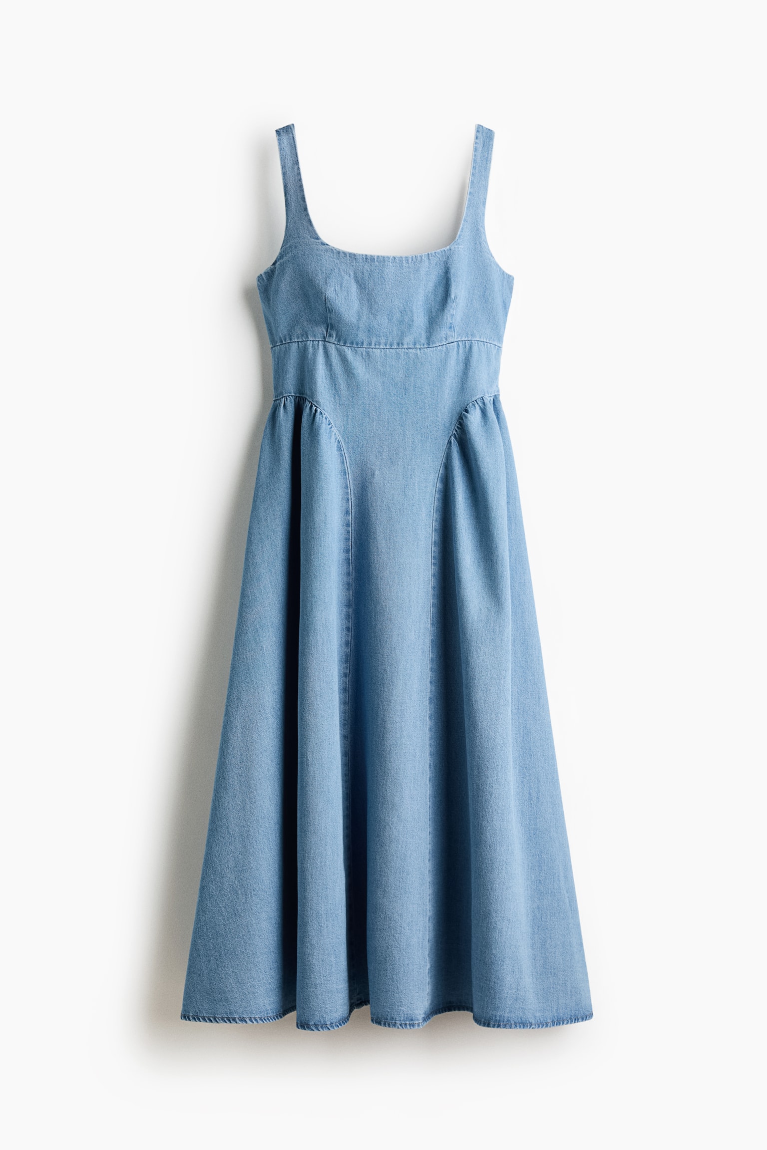 Flared Skirt Denim Dress - 1